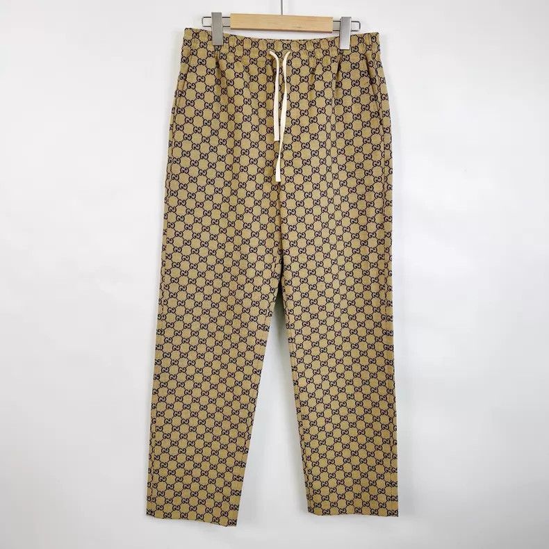 Gucci Gucci Beige double G-shaped full-printed tie mid-waist str Size US 30 / EU 46 - 1 Thumbnail