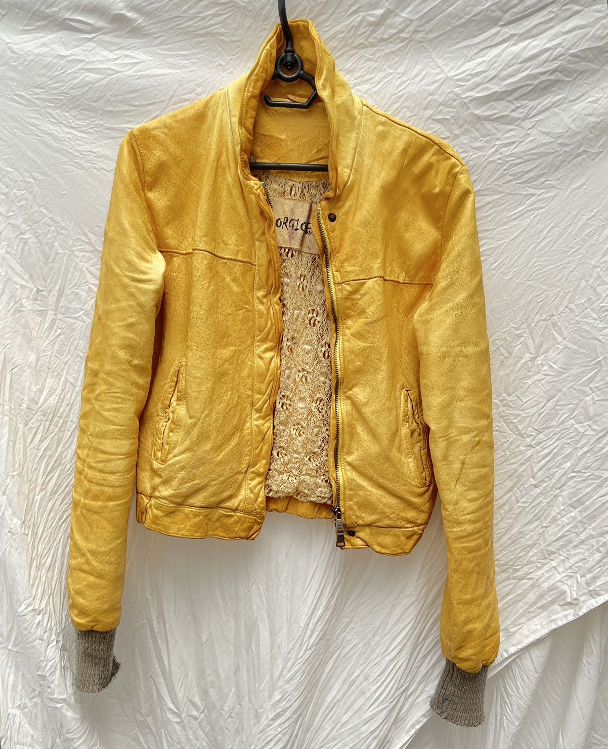 Giorgio Brato Giorgio Brato yellow leather vintage jacket Size US XXS / EU 40 - 14 Thumbnail