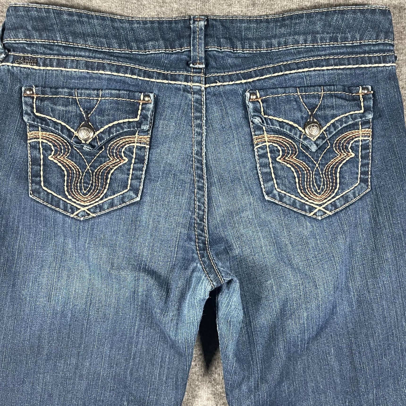 Ariat Ariat Ruby Jeans Womens 33S Medium Wash Bootcut Western Thick Stitch Cowgirl Size 24" / US 00 / IT 34 - 4 Thumbnail