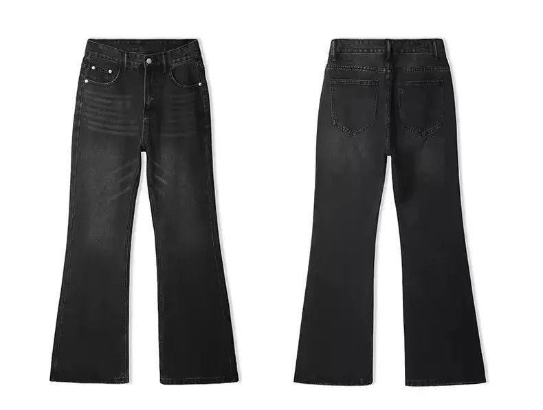 Japanese Brand Vintage washed worn black ripped micro flare jeans y2k Size US 32 / EU 48 - 3 Thumbnail