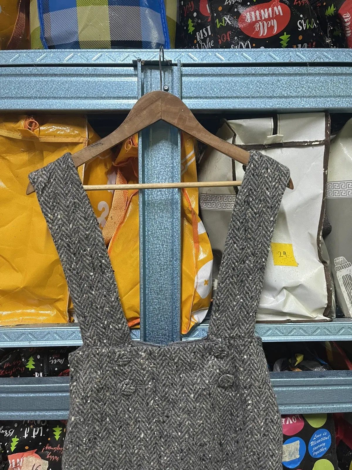 Mademoiselle Non Non Vintage Mademoiselle NON NON Tweed Wool Pinafore Dress Size S / US 4 / IT 40 - 2 Thumbnail