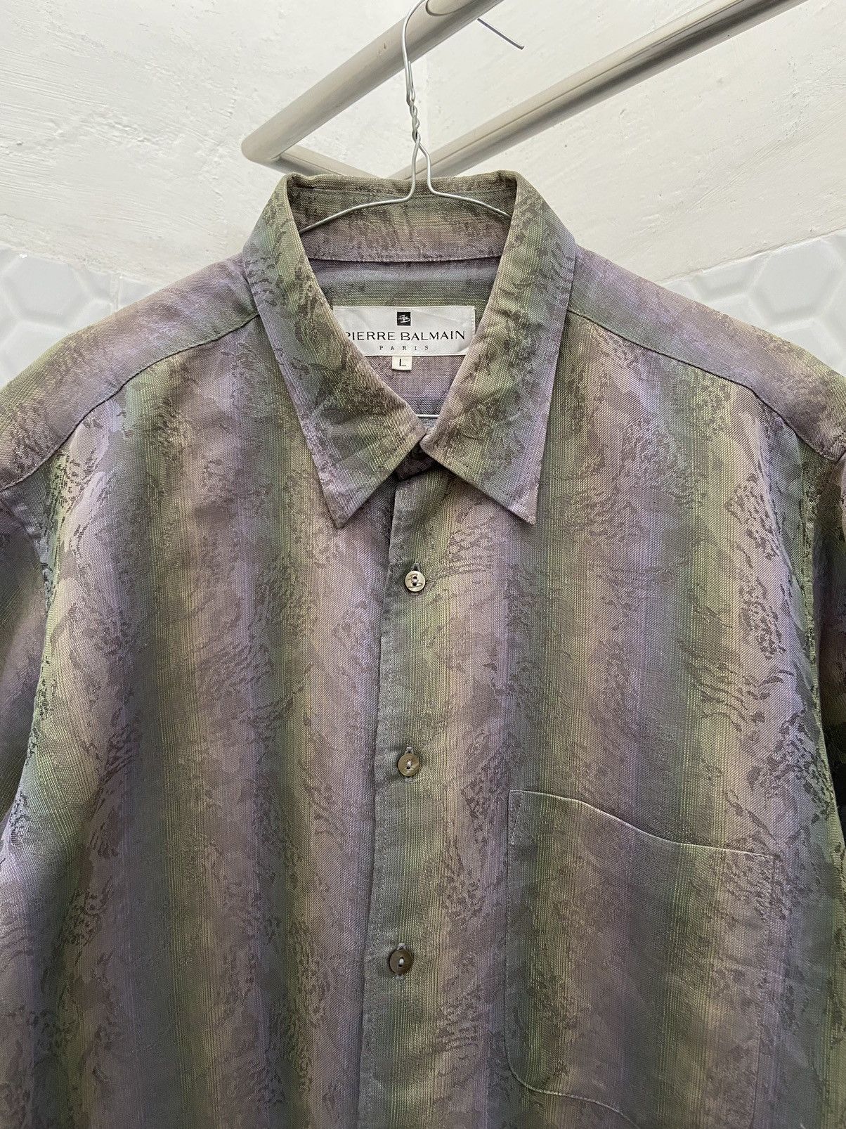 Balmain × Pierre Balmain Vintage Pierre Balmain Button Up Shirt Size US L / EU 52-54 / 3 - 4 Thumbnail