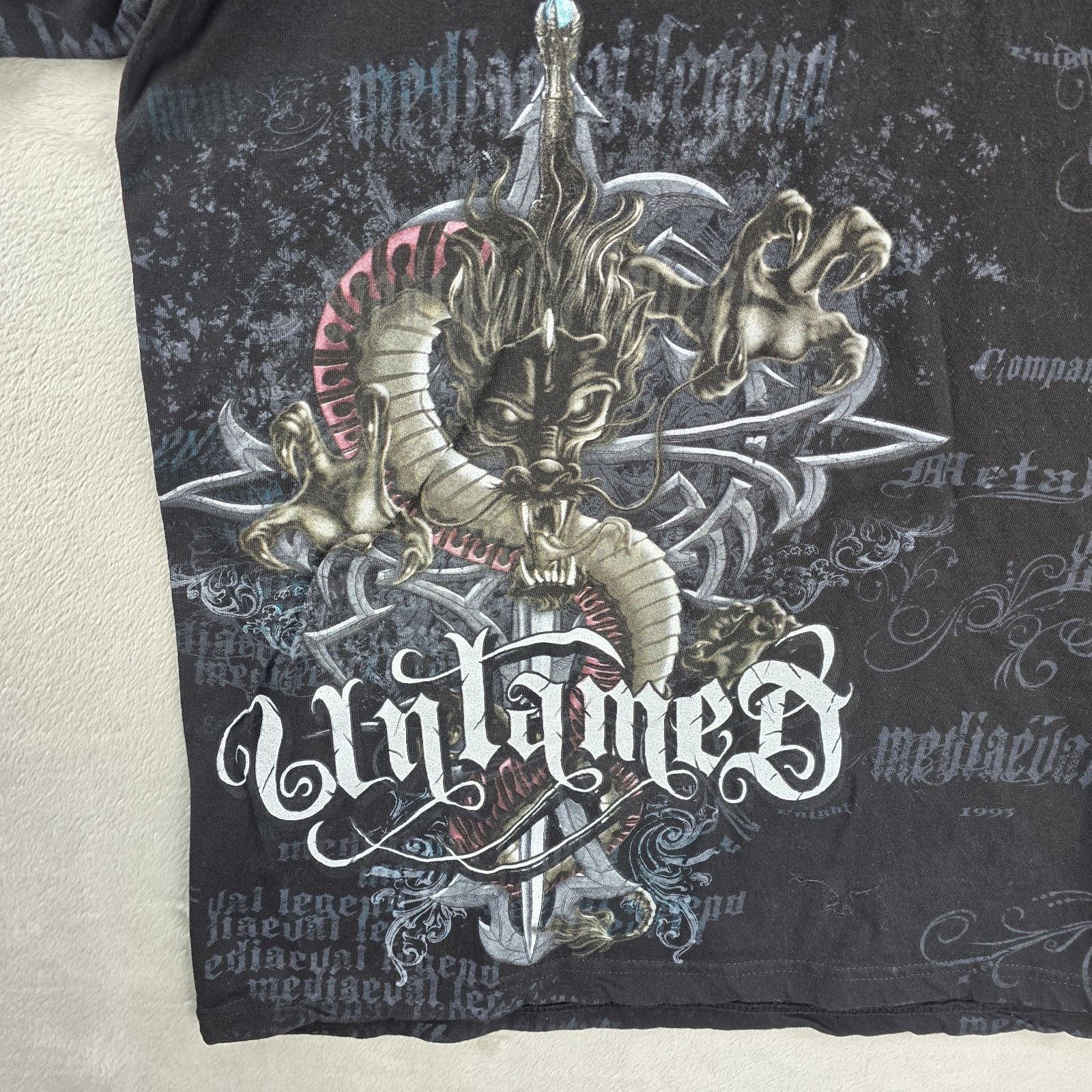 Other Vtg Untamed Dragon Cross Shirt XL Y2K Cyber Mall Goth AOP Size US XL / EU 56 / 4 - 3 Thumbnail