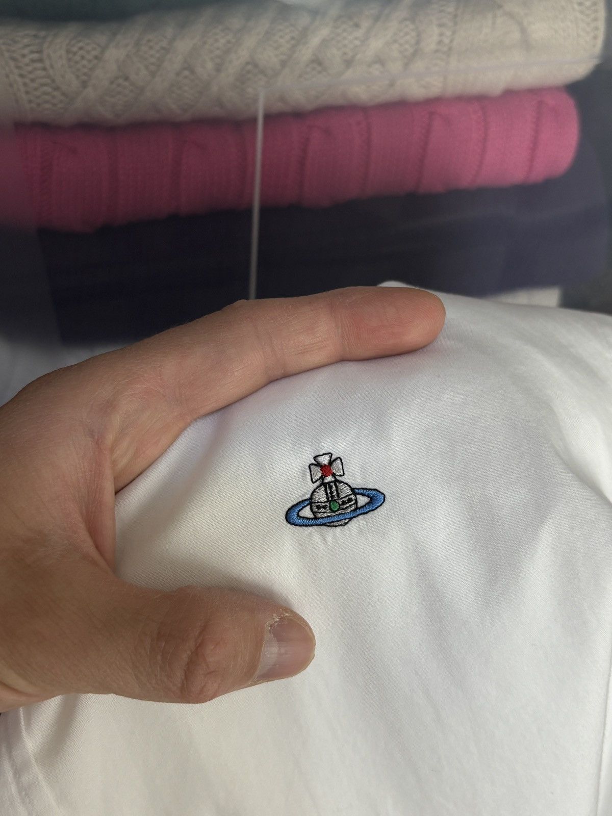 Vivienne Westwood Vivienne Westwood Orb Logo Classic Button Up White Shirt Size US L / EU 52-54 / 3 - 5 Thumbnail