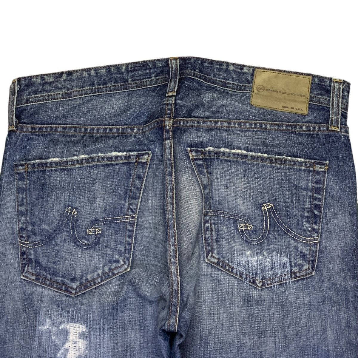 AG Adriano Goldschmied Vintage USA AG Faded Wash Patch Distressed Baggy Jeans Size US 37 - 8 Thumbnail