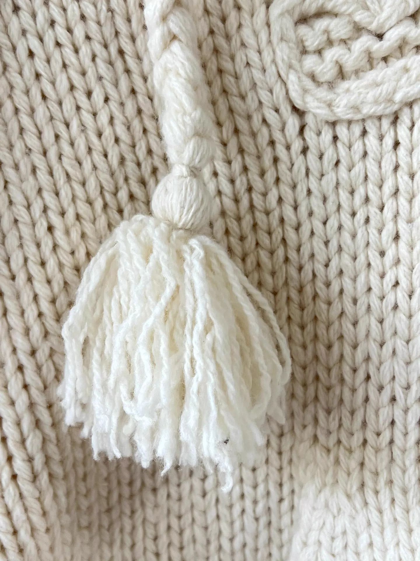 Celine Celine Triomphe Oversize Hoodie S Cream Tassel Drawstring Size S / US 4 / IT 40 - 6 Thumbnail
