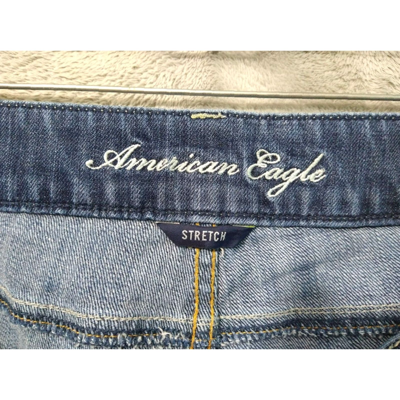 Vintage American Eagle Jeans Women 14 Blue Denim Artist Flare Dark Wash Mid Rise Boho Womens 14 Blue Denim Flared Jeans Size 36" / US 14 / IT 50 - 7 Thumbnail