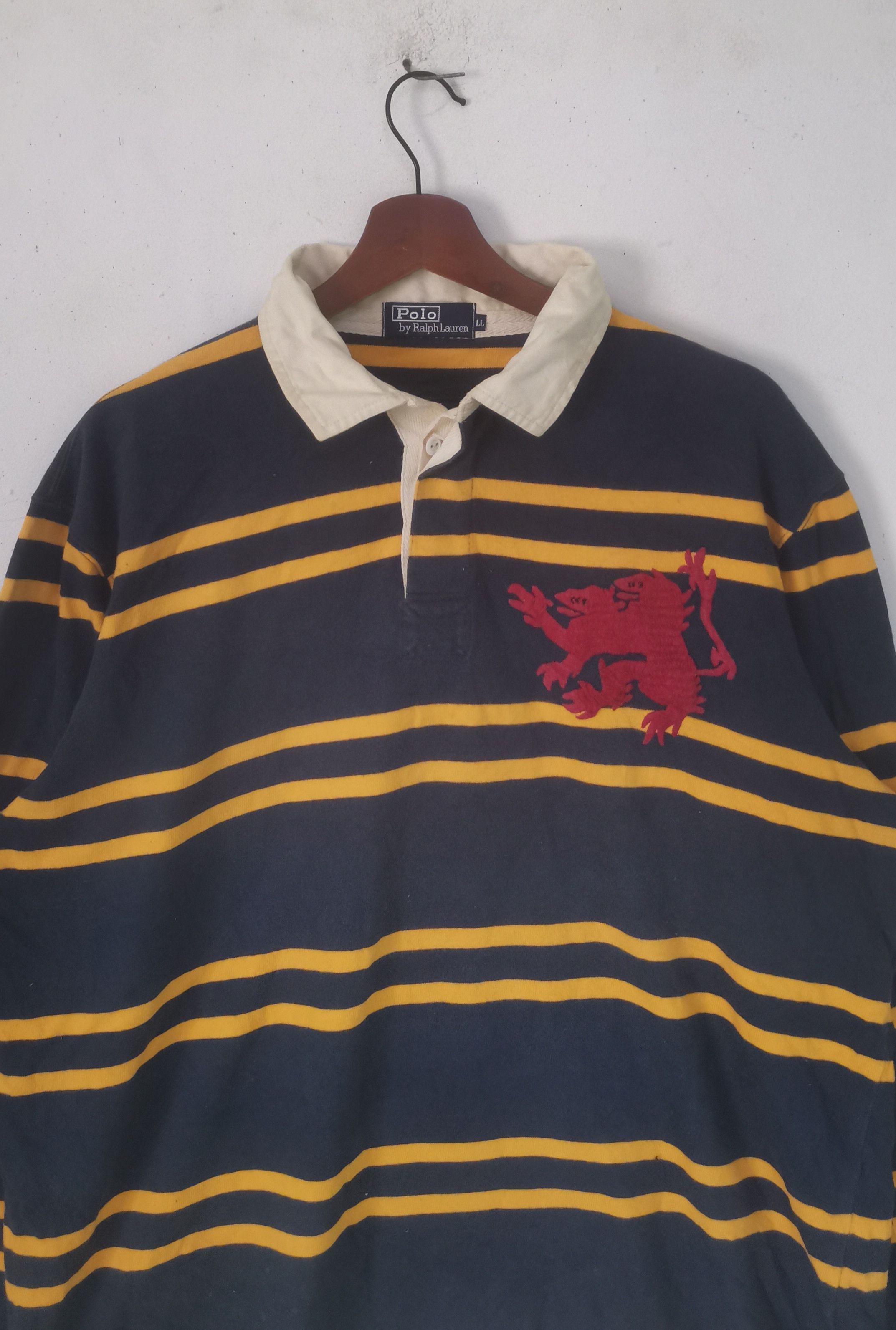 Polo Ralph Lauren × Vintage Rare Polo Ralph Lauren polos rugby shirt stripe design Size US XL / EU 56 / 4 - 2 Thumbnail