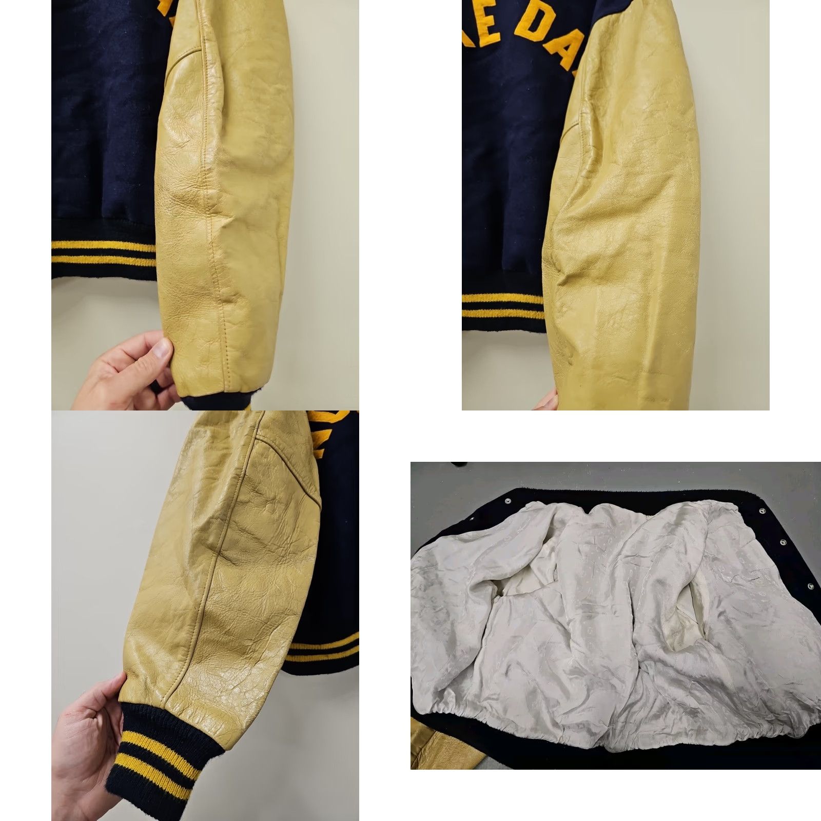 Vintage VINTAGE Notre Dame 1960s Authentic Varsity Jacket Mens Blue Wool Leather 26 Chest 25 Length Football University 11/5 Size US S / EU 44-46 / 1 - 9 Thumbnail