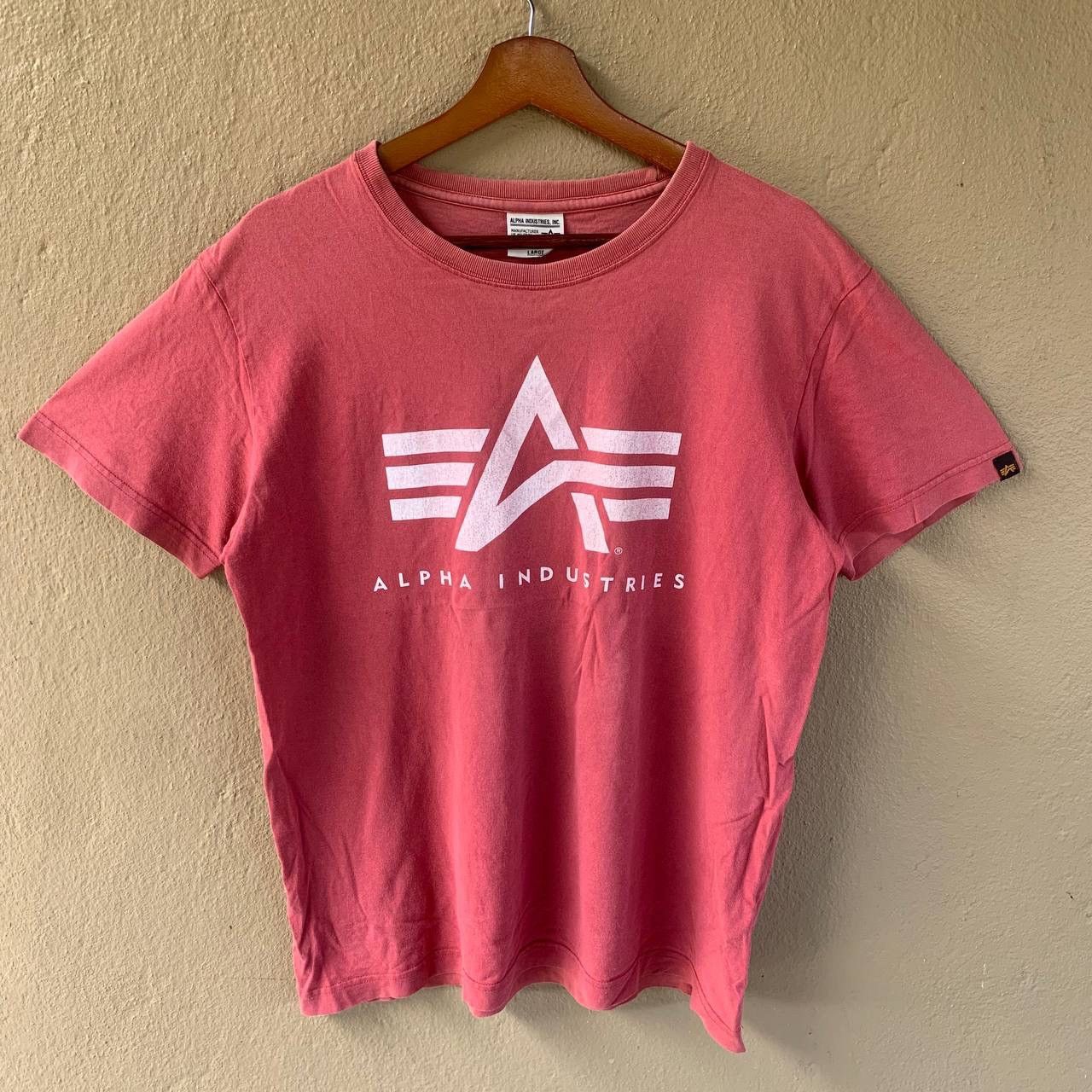 Alpha Industries Distressed Faded Alpha Industries Logo Tees Size US L / EU 52-54 / 3 - 1 Thumbnail