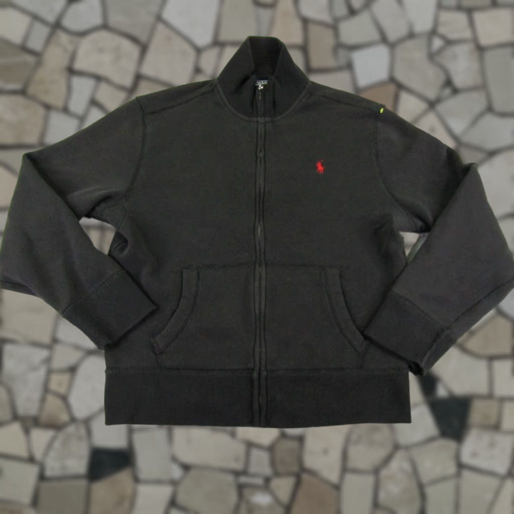 Polo Ralph Lauren VINTAGE Polo Ralph Lauren Jacket Men L Black Full Zip Bomber - Polo Logo, Knit, Casual Outerwear, 90s-2000s, Mens Size Large Size US L / EU 52-54 / 3 - 1 Thumbnail