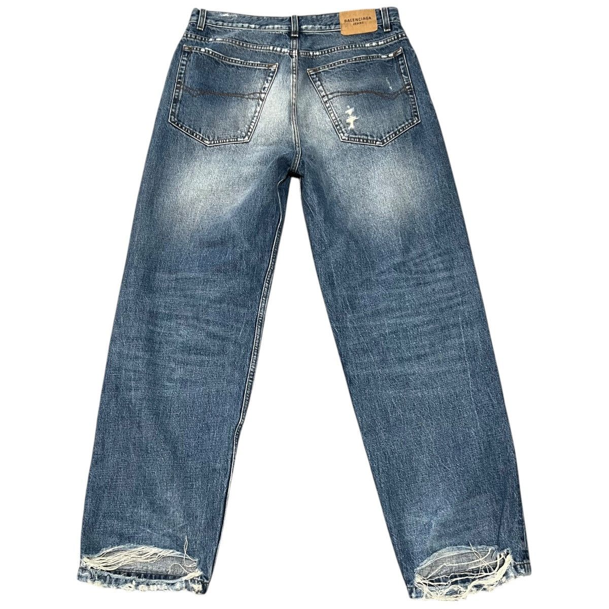Balenciaga BALENCIAGA 2023SS Distressed Wide Fit Straight Denim Pants Size US 33 - 11 Thumbnail