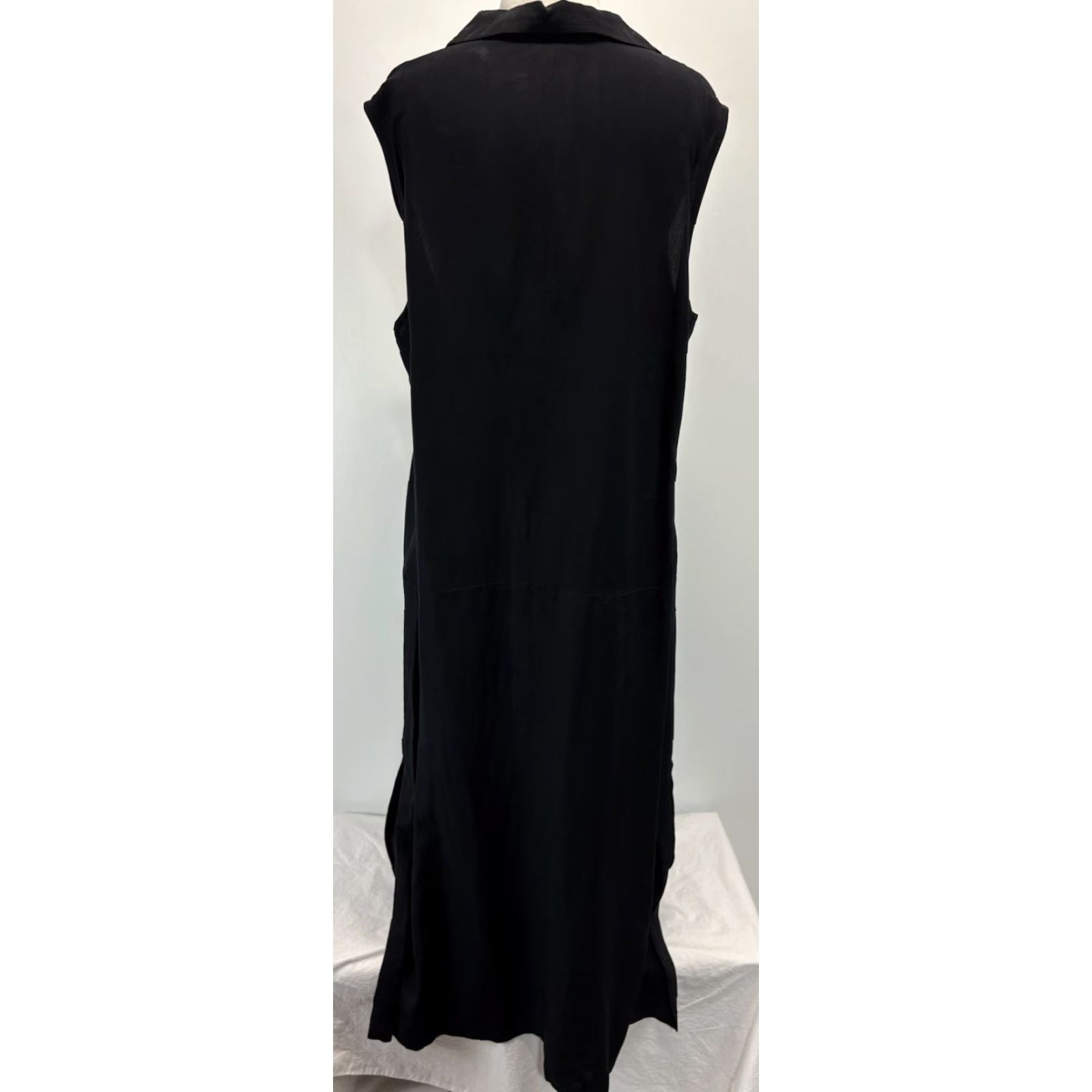 Vintage VINTAGE Tamotsu Linen Blend Maxi Dress Women’s 22W Plus Black Lagenlook Minimalist Dress Mens? Size 3XL / US 20-22 - 3 Thumbnail