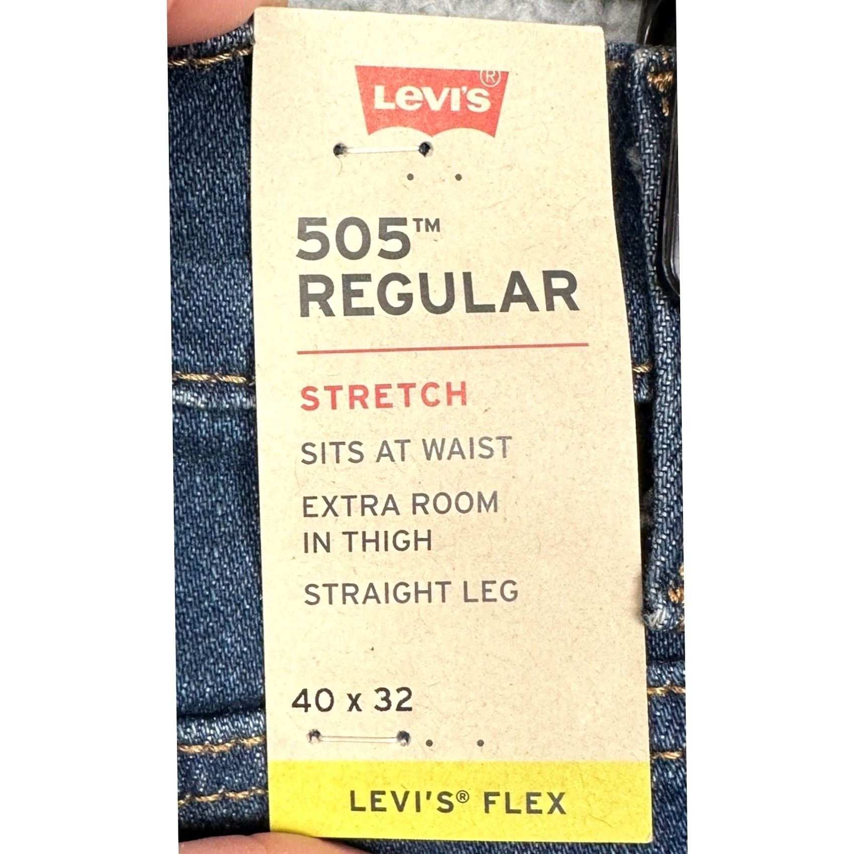 Levi's Levi's 505 Jeans Regular Straight Blue 40x32 Mens Denim Stretch Flex 5-Pocket Size US 40 / EU 56 - 2 Thumbnail