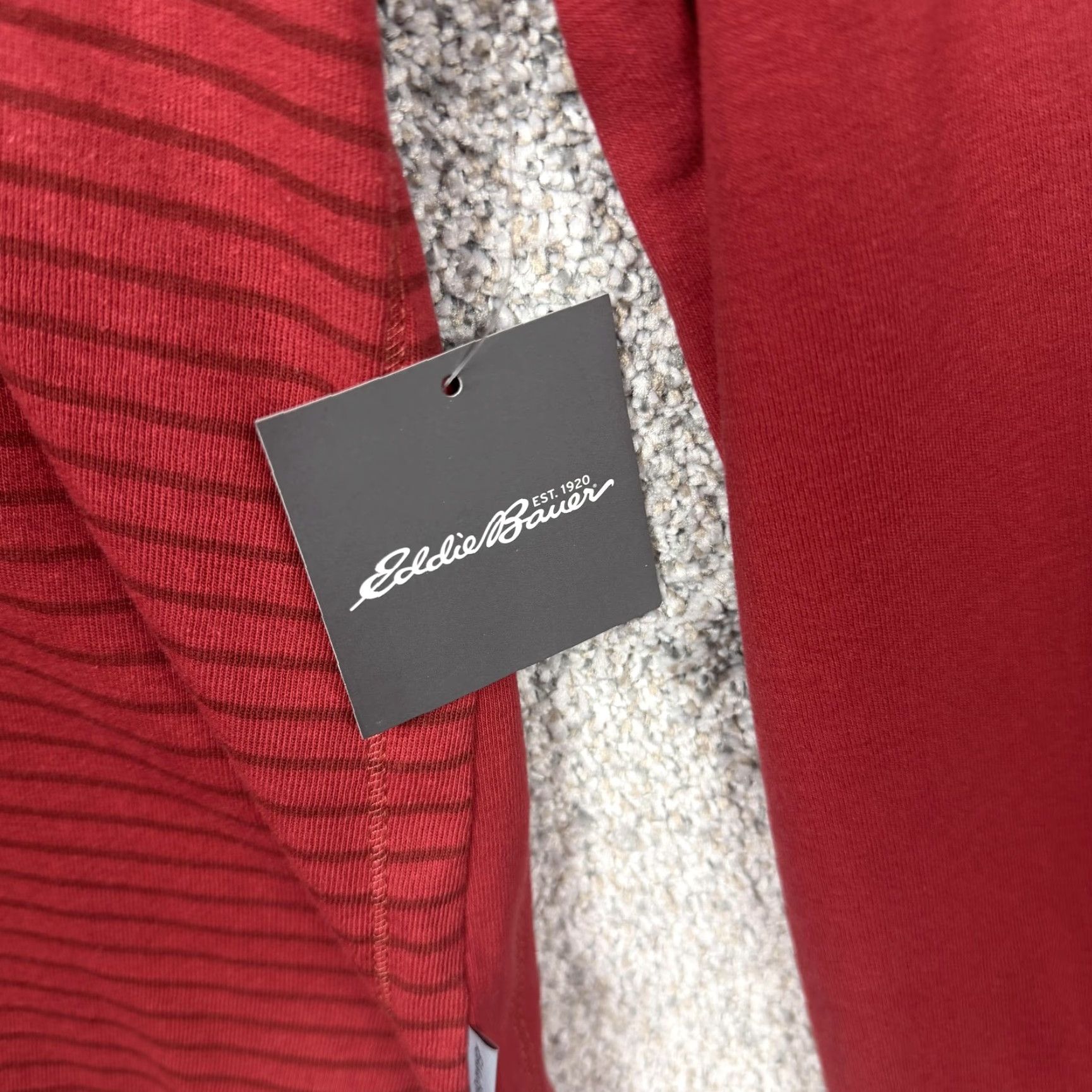 Eddie Bauer VINTAGE? No. Eddie Bauer Hoodie Womens XL Red Striped Pullover Preppy Cabincore Granola Girl Size XL / US 12-14 / IT 48-50 - 2 Thumbnail