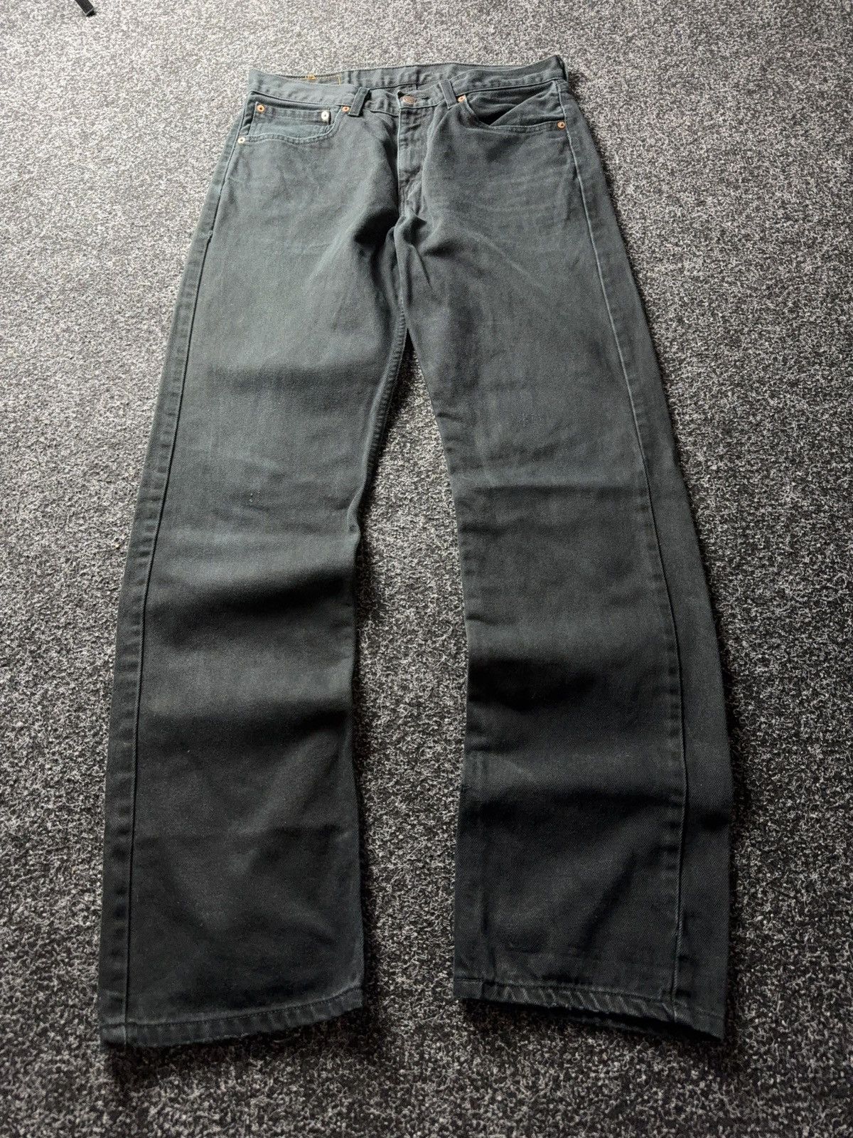 Levi's Vintage Clothing 90s Levis 751 USA Black Faded Distressed Denim Jeans Vintage Size US 33 - 1 Thumbnail