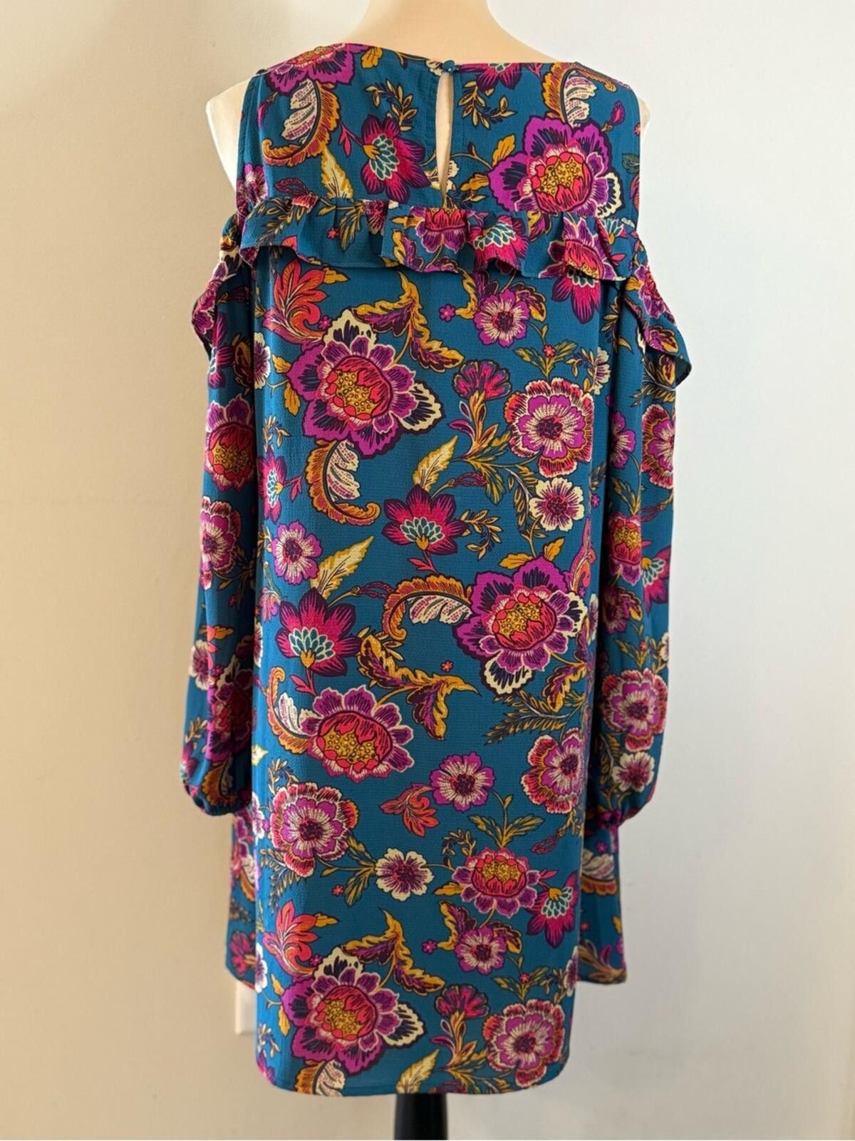 Other Andrew by Unit cold shoulder floral midi sheath dress SZ LG Size L / US 10 / IT 46 - 4 Thumbnail