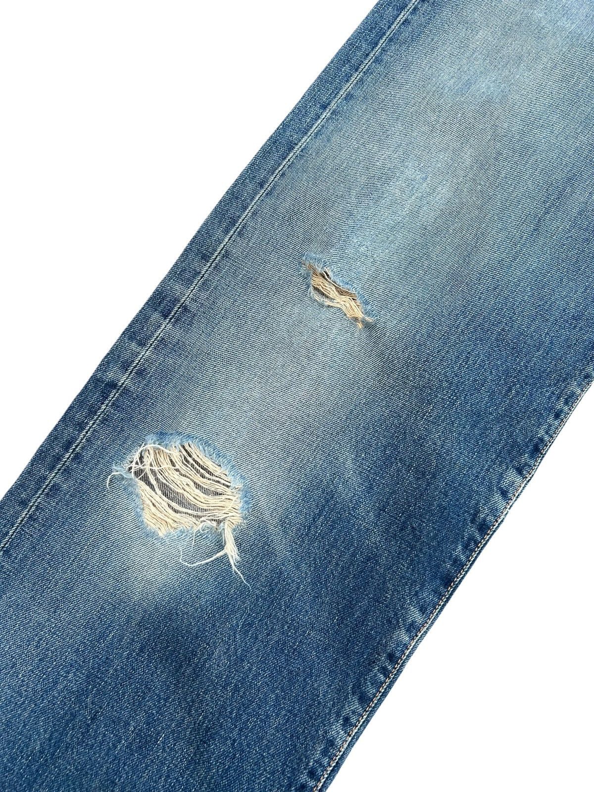 Kapital Thrashed Vintage Edwin 505x Selvedge Distressed Denim jeans Size US 33 - 2 Thumbnail
