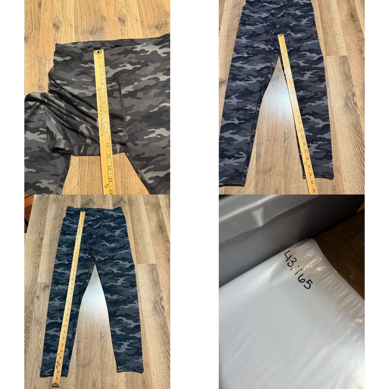 Vintage Maurices Leggings Women's Medium Black Gray Camouflage High Rise Stretch Size 32" / US 10 / IT 46 - 8 Thumbnail