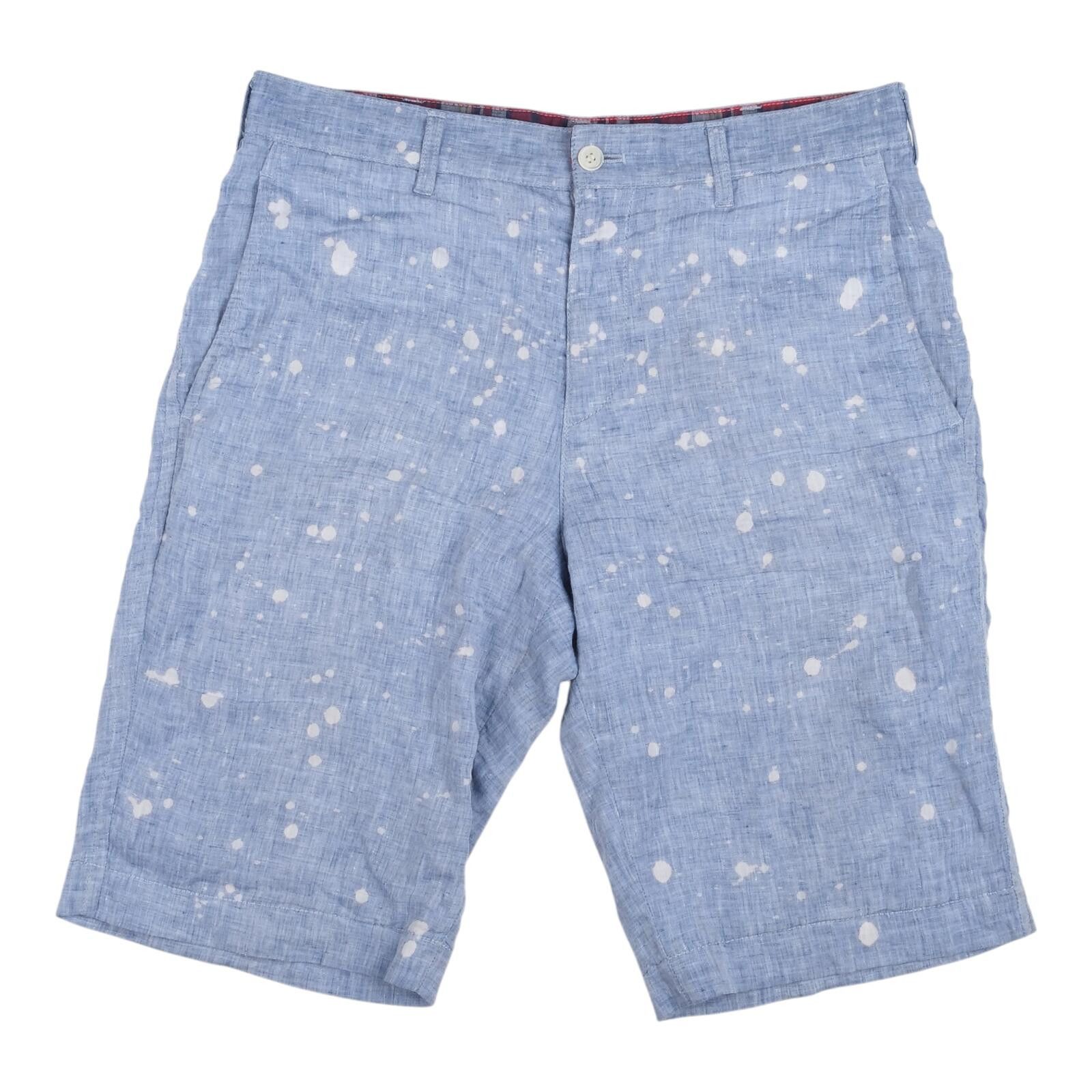 Comme des Garcons COMME des GARÇONS Homme Paint Splatter Linen Shorts Blue Size ONE SIZE - 2 Thumbnail