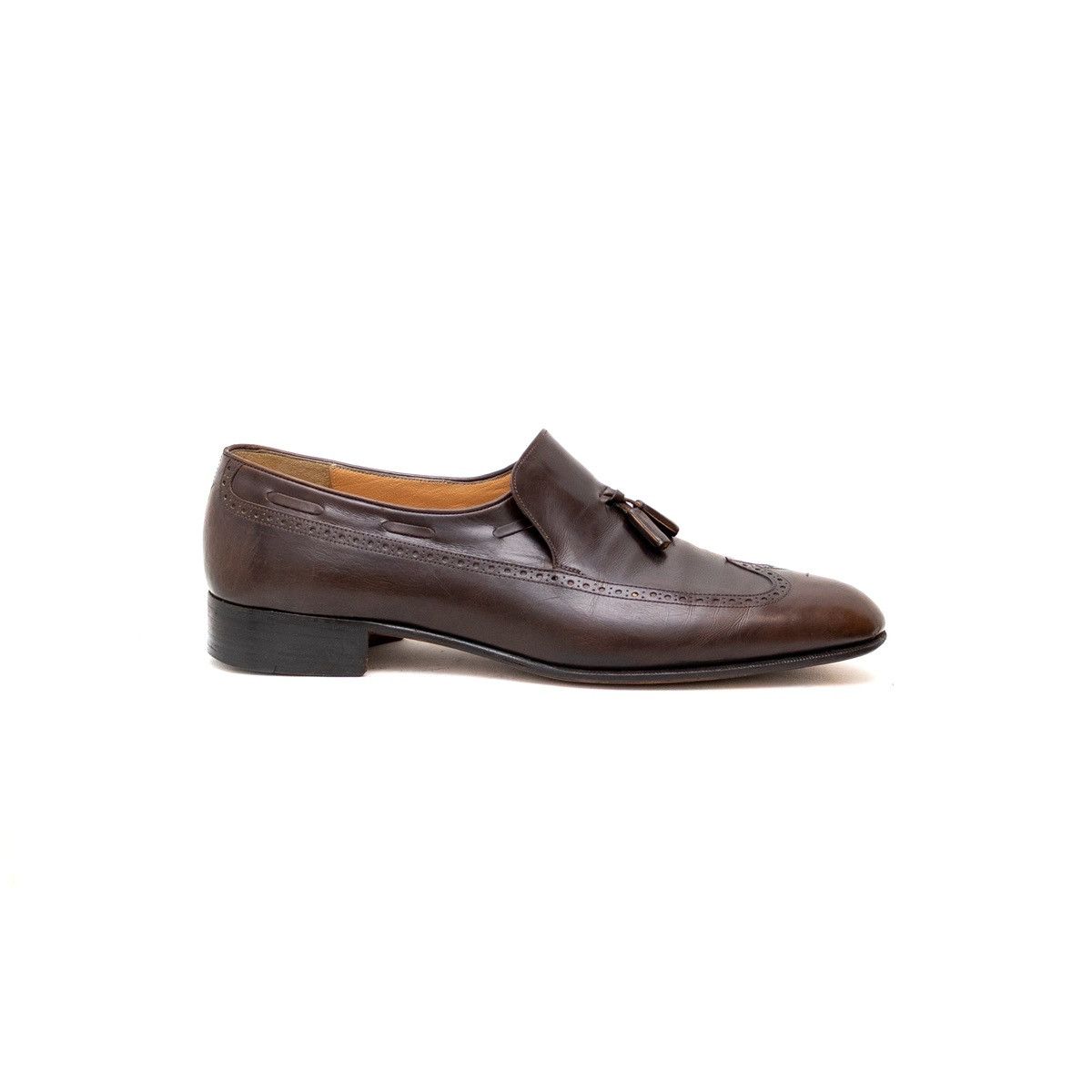 Designer × Salvatore Ferragamo SALVATORE FERRAGAMO Brown Leather Tassel Loafers SzUS 11.5 D Size US 10.5 / EU 43-44 - 4 Thumbnail