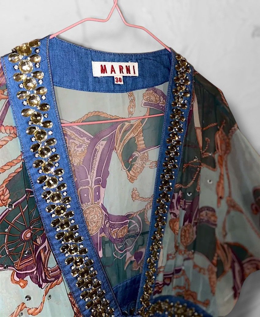 Marni HERMES style Marni Mesh Tank Top Cardigan Blouse Horse Art Size M / US 6-8 / IT 42-44 - 2 Thumbnail