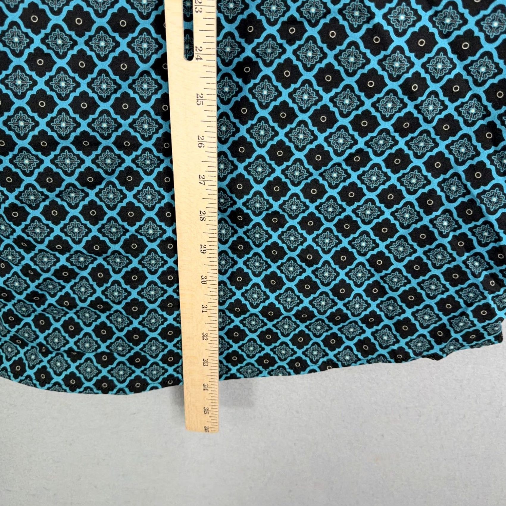 Wrangler Wrangler Shirt Mens 2XLT Blue Black Geometric Pearl Snap Western Cowboy Ranch Size US XXL / EU 58 / 5 - 7 Thumbnail