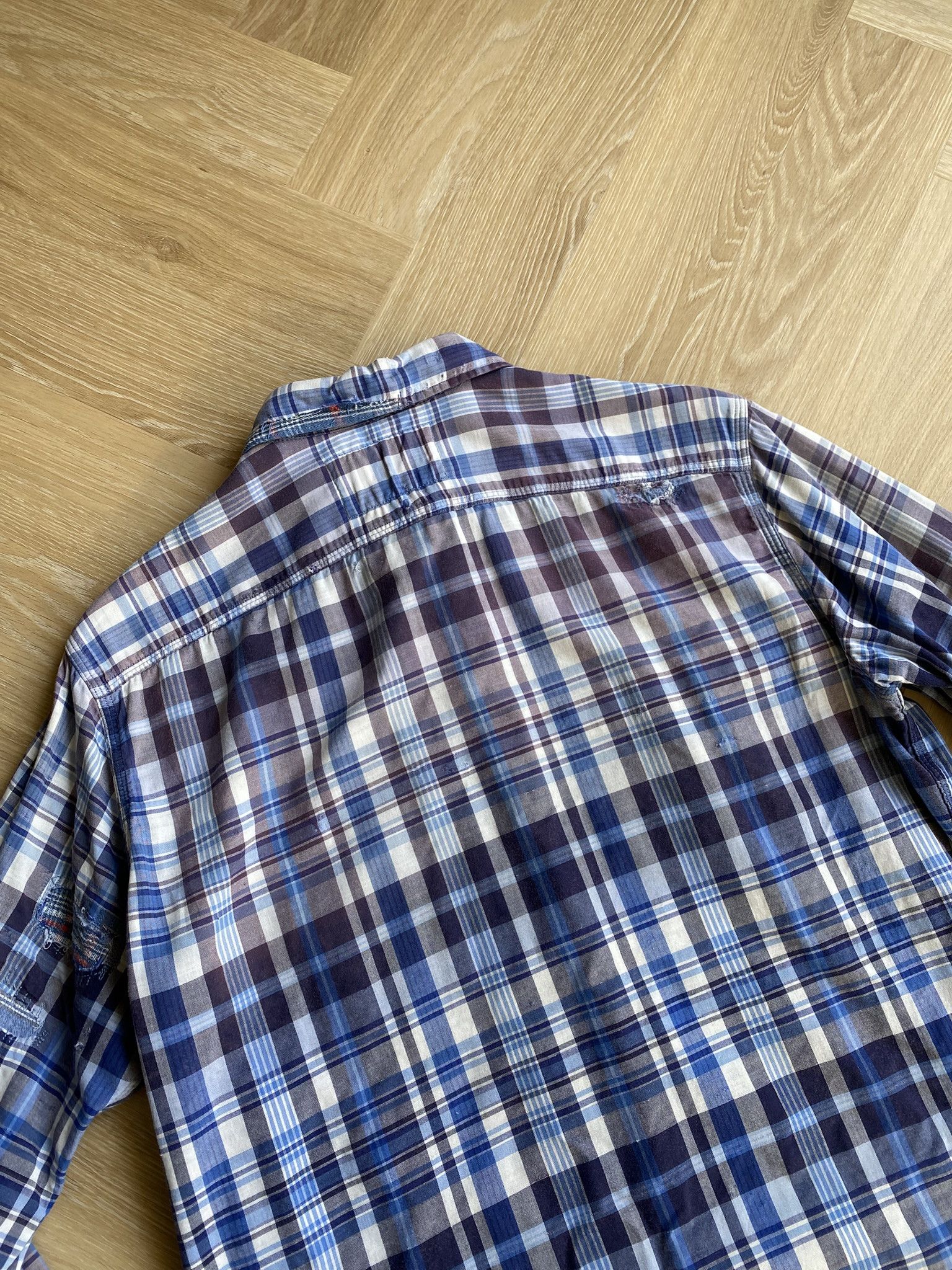 Vintage Sunfade & Repair Double Cloth Flannel Shirt Size US S / EU 44-46 / 1 - 24 Thumbnail
