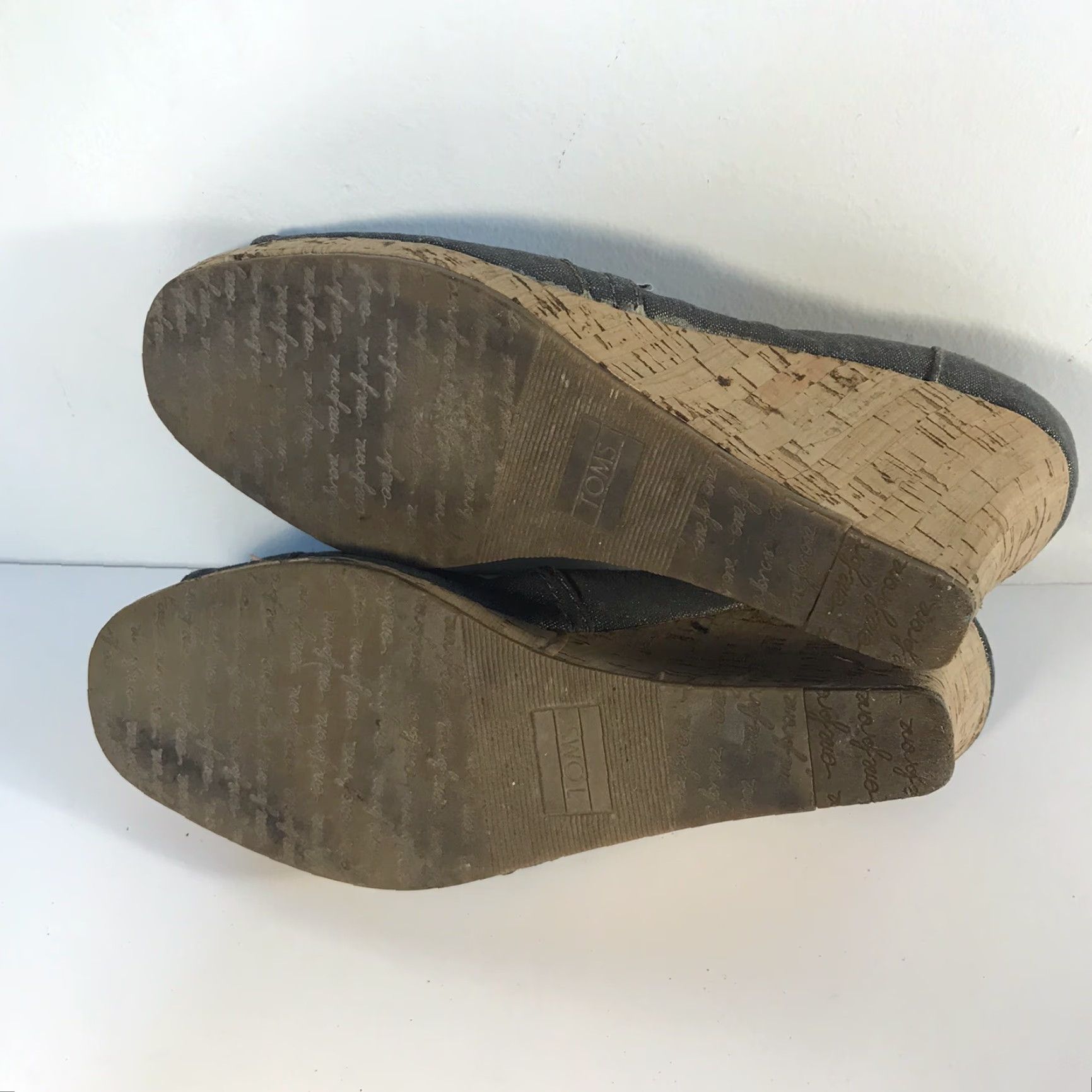 Toms Toms Gray Shimmering Canvas Peep Toe Wedge Heels Womens Size 9 High Heel Size US 9 / IT 39 - 6 Thumbnail