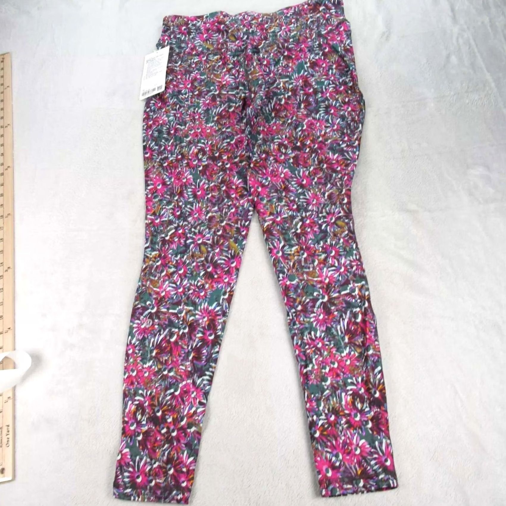 Lululemon Lululemon Base Pace HR Tight Leggings Women 14W Ankle Floral Fleece 28in Inseam Multicolor Running Gym Training Activewear Womens Size 36" / US 14 / IT 50 - 7 Thumbnail