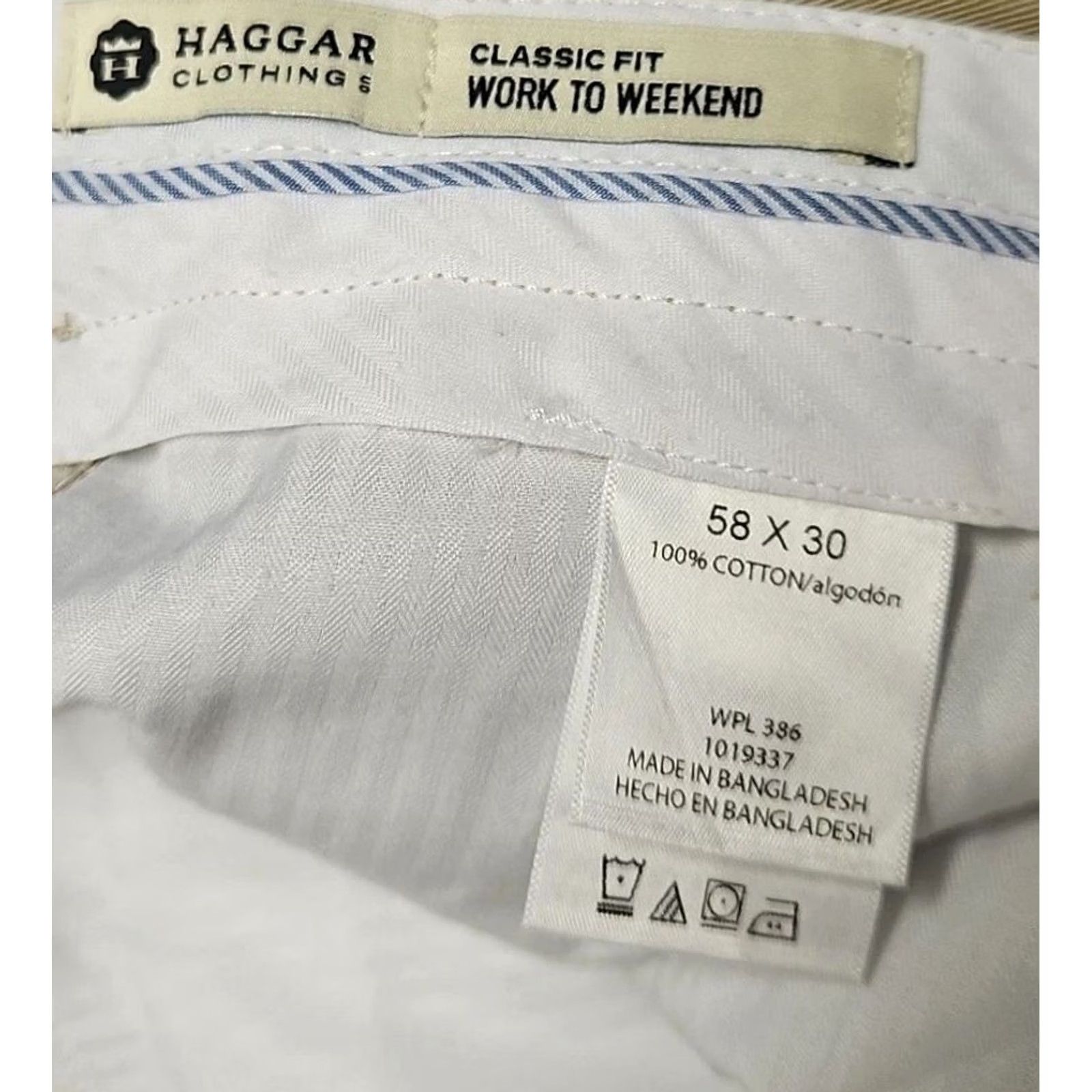 Haggar Haggar Khaki Pants 56W 26in Inseam Big & Tall Comfort Waist Classic Fit Solid Twill Cotton Flat Front Zip Button Mens Pants Size US 40 / EU 56 - 7 Thumbnail