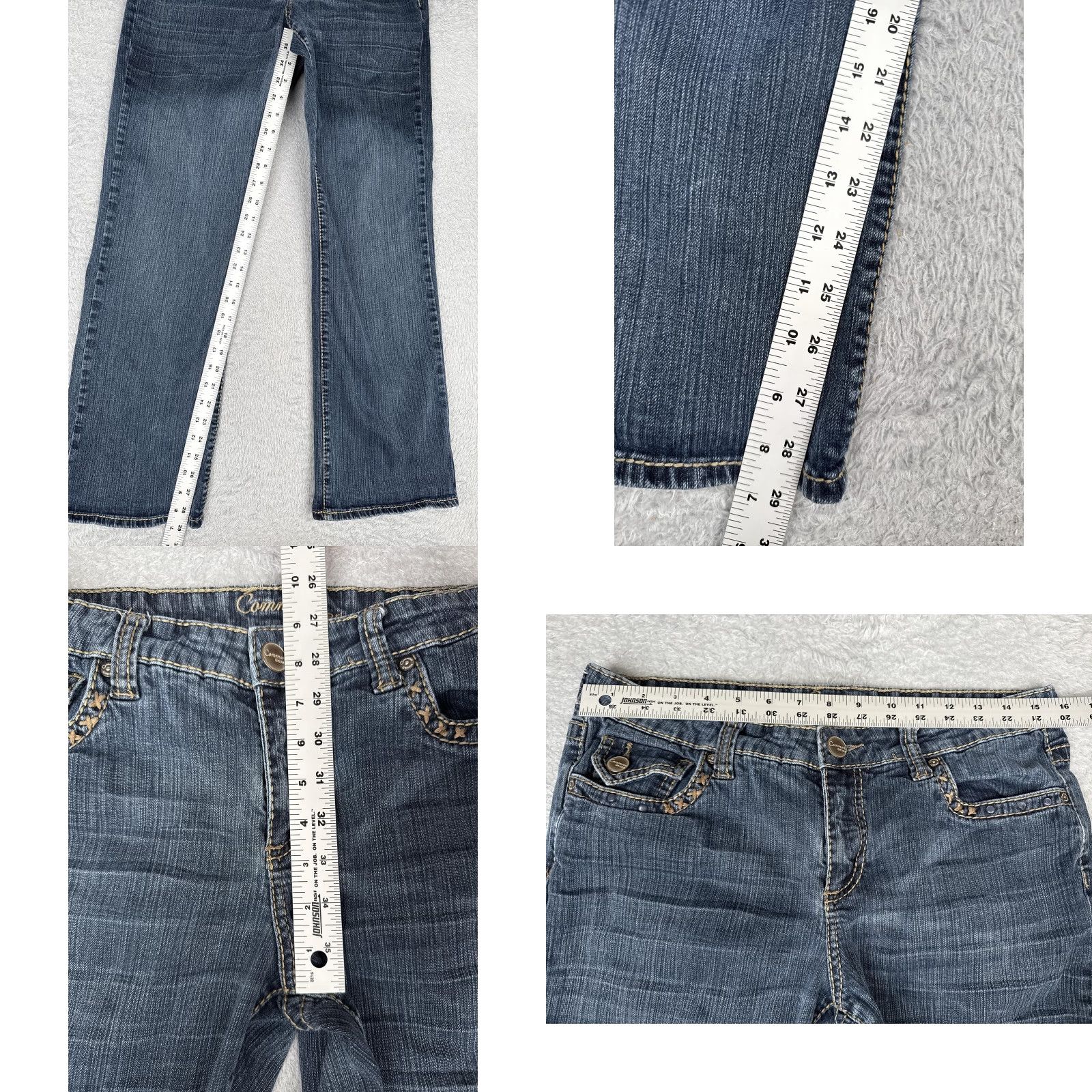 Denime Common Genes Jeans Womens 10P Blue Mid Rise Straight Leg Stretch Denim Casual Size 32" / US 10 / IT 46 - 8 Thumbnail