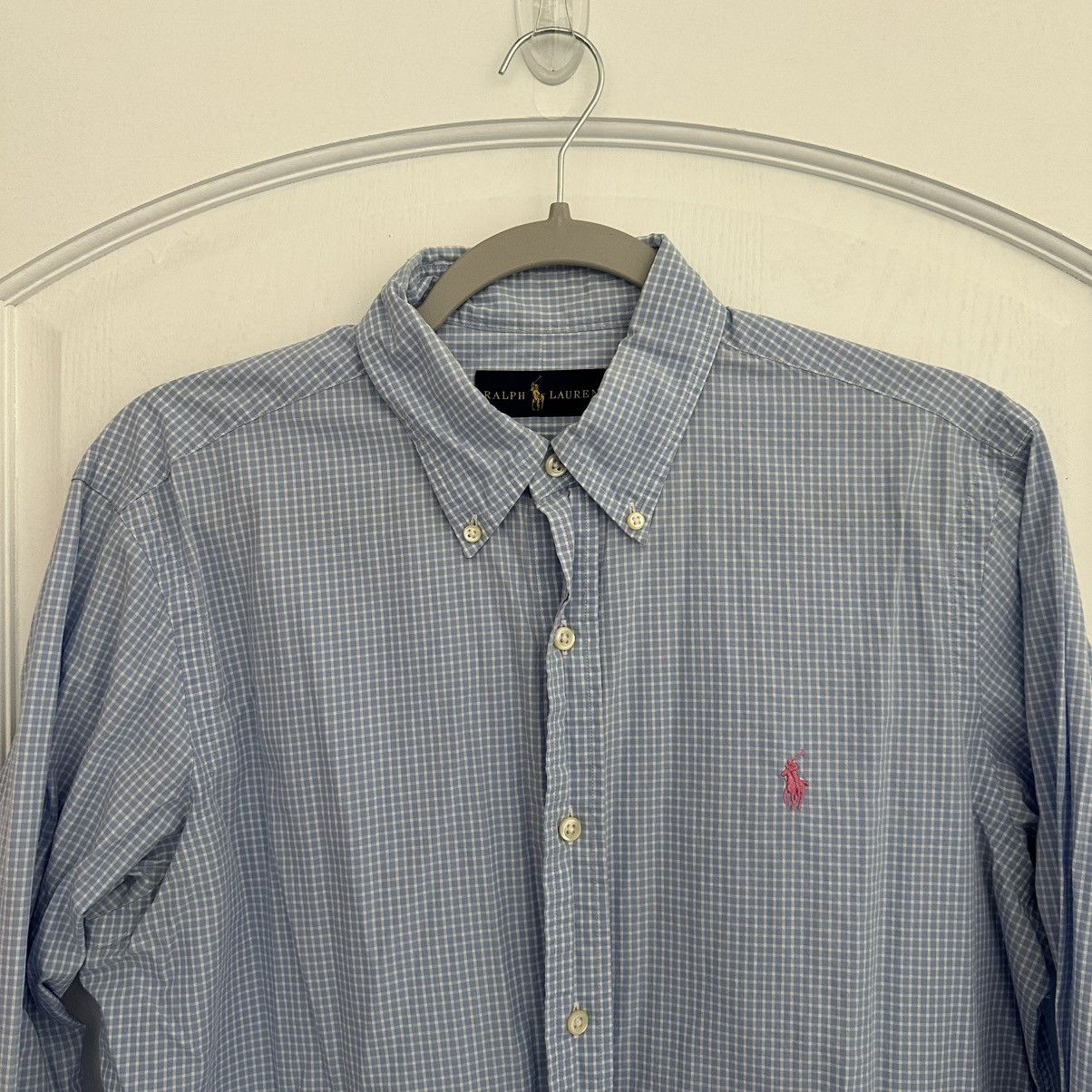 Polo Ralph Lauren Polo Ralph Lauren Blue Gingham Oxford Buttondown Shirt Size US M / EU 48-50 / 2 - 3 Thumbnail