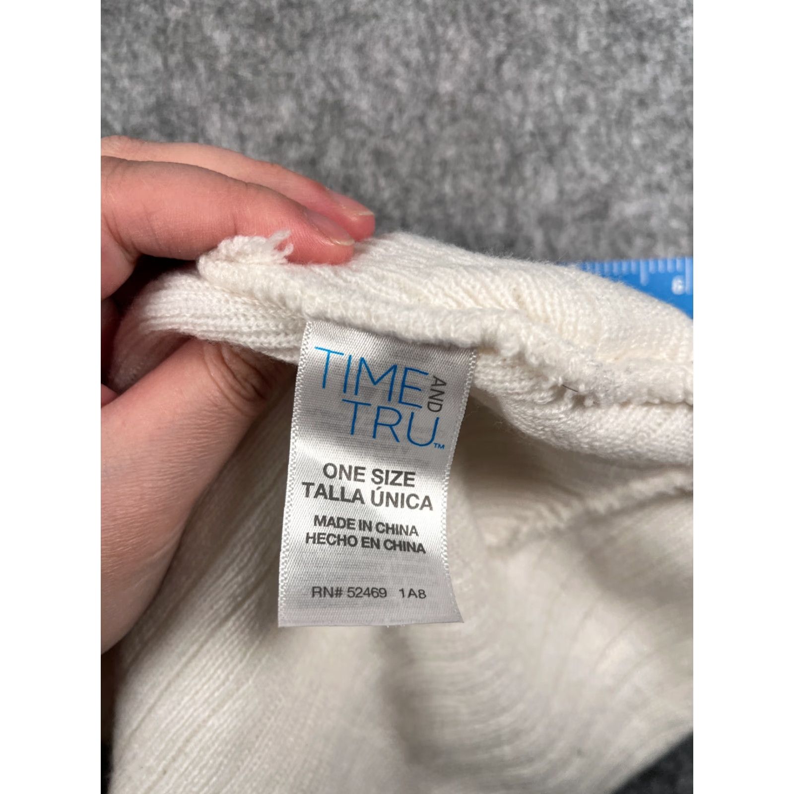 Vintage Time And Tru Beanie One Size White Knit Hat Womens - Beanie, Toque, Ski Outdoor, Lightweight, Adjustable, Polyester Blend, Adult Women Size ONE SIZE - 7 Thumbnail