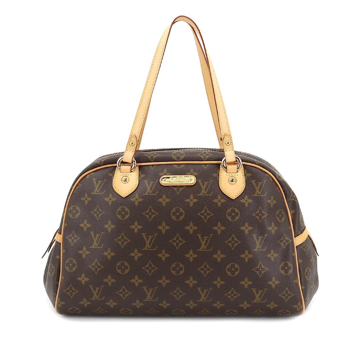 Louis Vuitton Monogram Montorgueil GM Shoulder Bag Brown Gold Hardware
