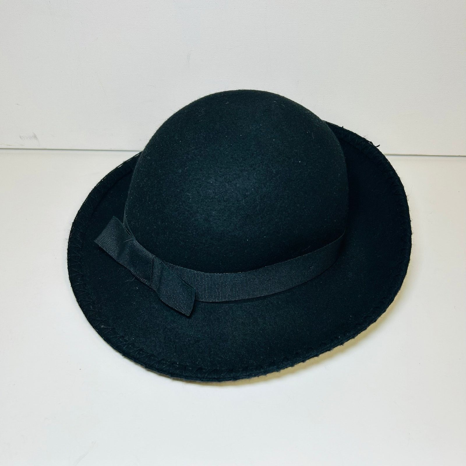 Vintage Vintage Classic Black Wool Hat Bowler Hat Made in Italy Hat Size ONE SIZE - 2 Thumbnail