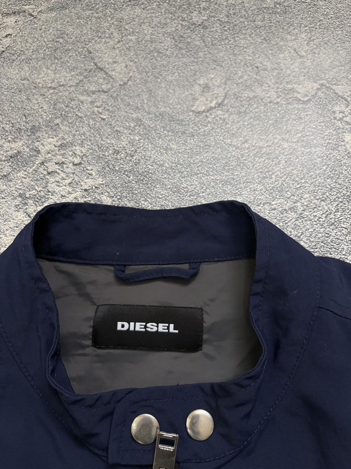 Diesel Diesel Blue Nylon Biker Bomber Jacket XL Cafe Racer Full Zip Size US XL / EU 56 / 4 - 6 Thumbnail