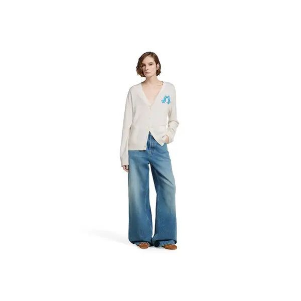 Gucci o1B3y1r0526 Extra Fine Wool Cardigan in White Size XS / US 0-2 / IT 36-38 - 2 Thumbnail
