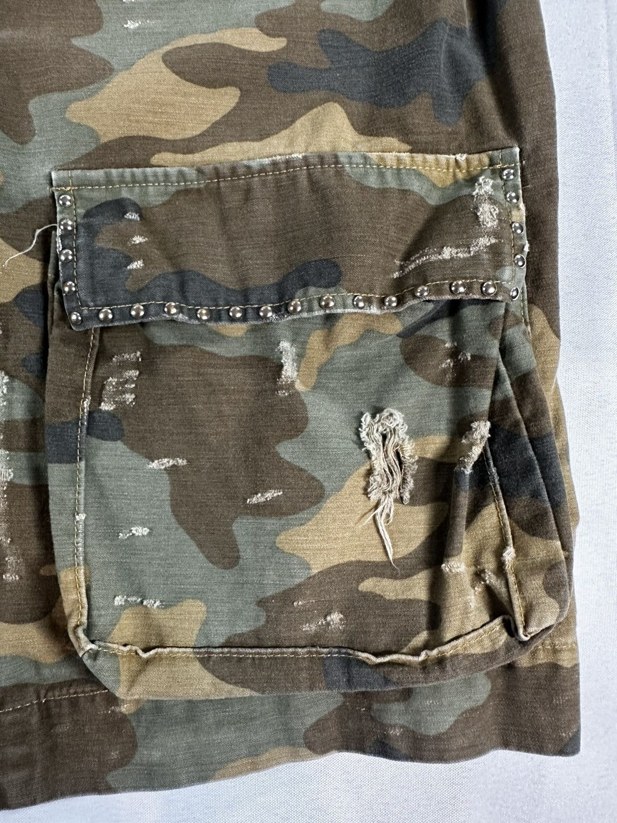 Amiri Amiri Studded Distressed Camo Military Jacket XL Made in USA Size US XL / EU 56 / 4 - 3 Thumbnail