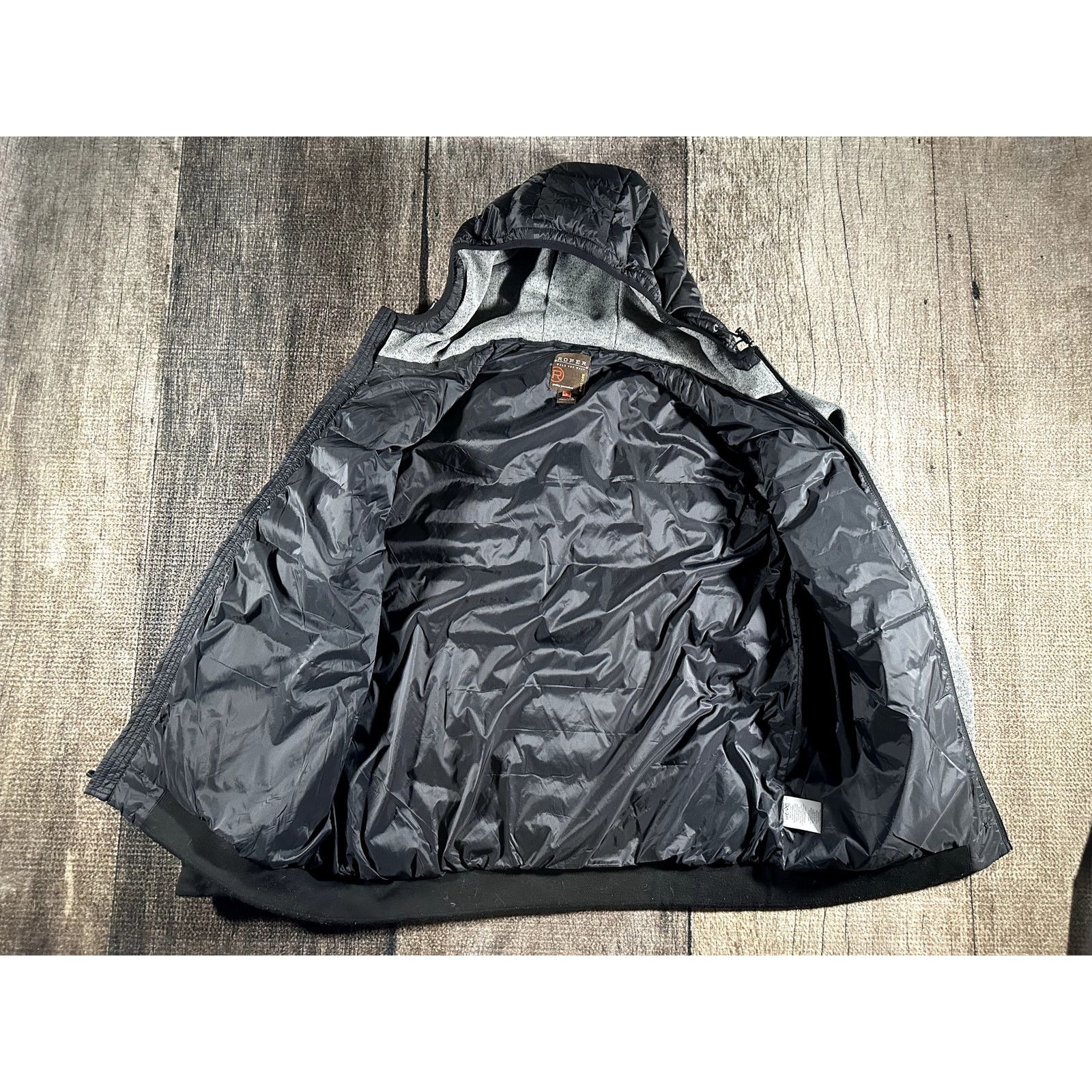 Roper Roper Mens Down Puffer Hooded Jacket Coat Mens Large Black Size US L / EU 52-54 / 3 - 6 Thumbnail
