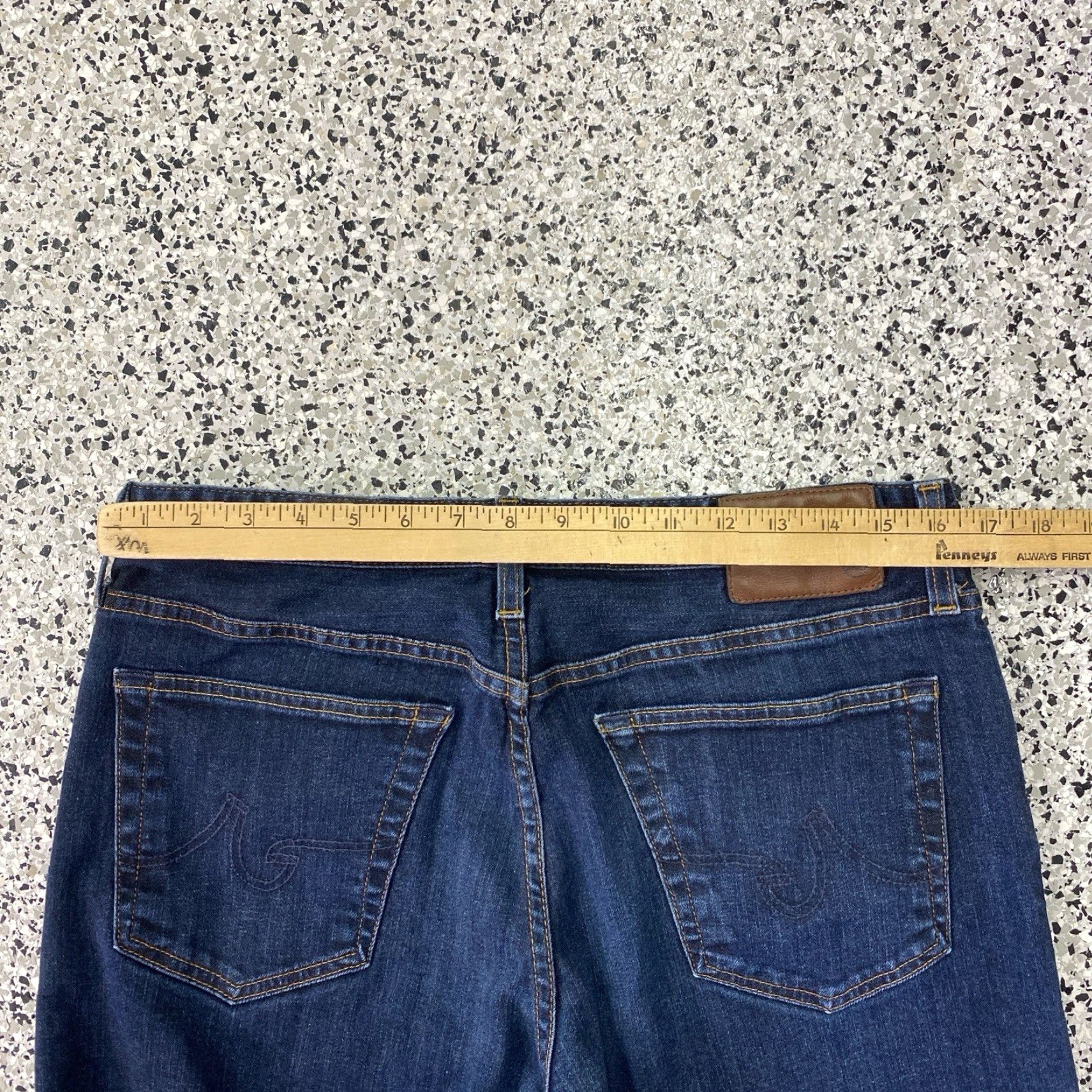 Vintage AG Adriano Goldschmied The Graduate Tailored Leg Jeans Mens 33 28 Blue Denim Regular Straight 5-Pocket Size US 33 - 5 Thumbnail