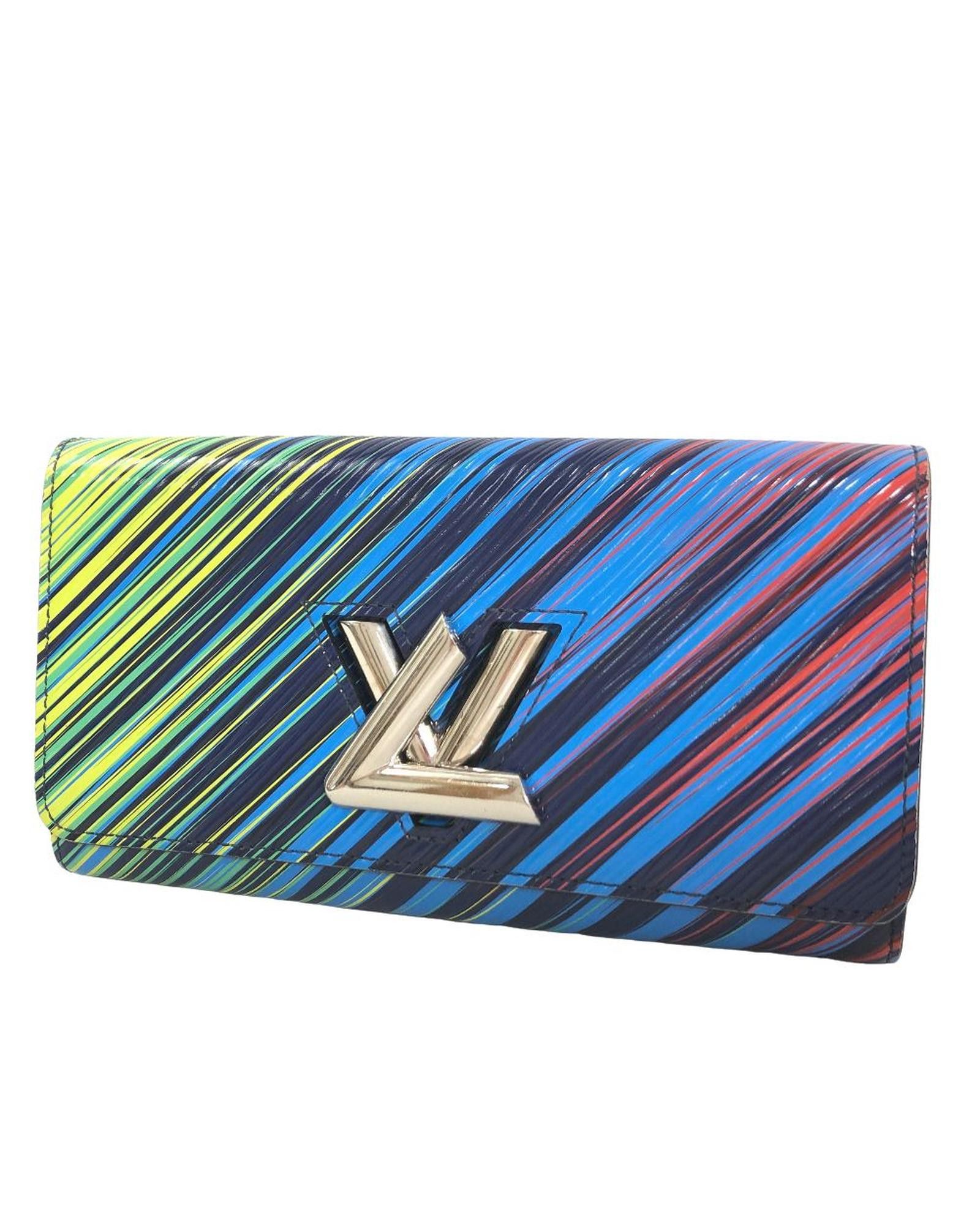 image of Louis Vuitton Multicolored Twist Wallet In B Condition in Blue, Women's