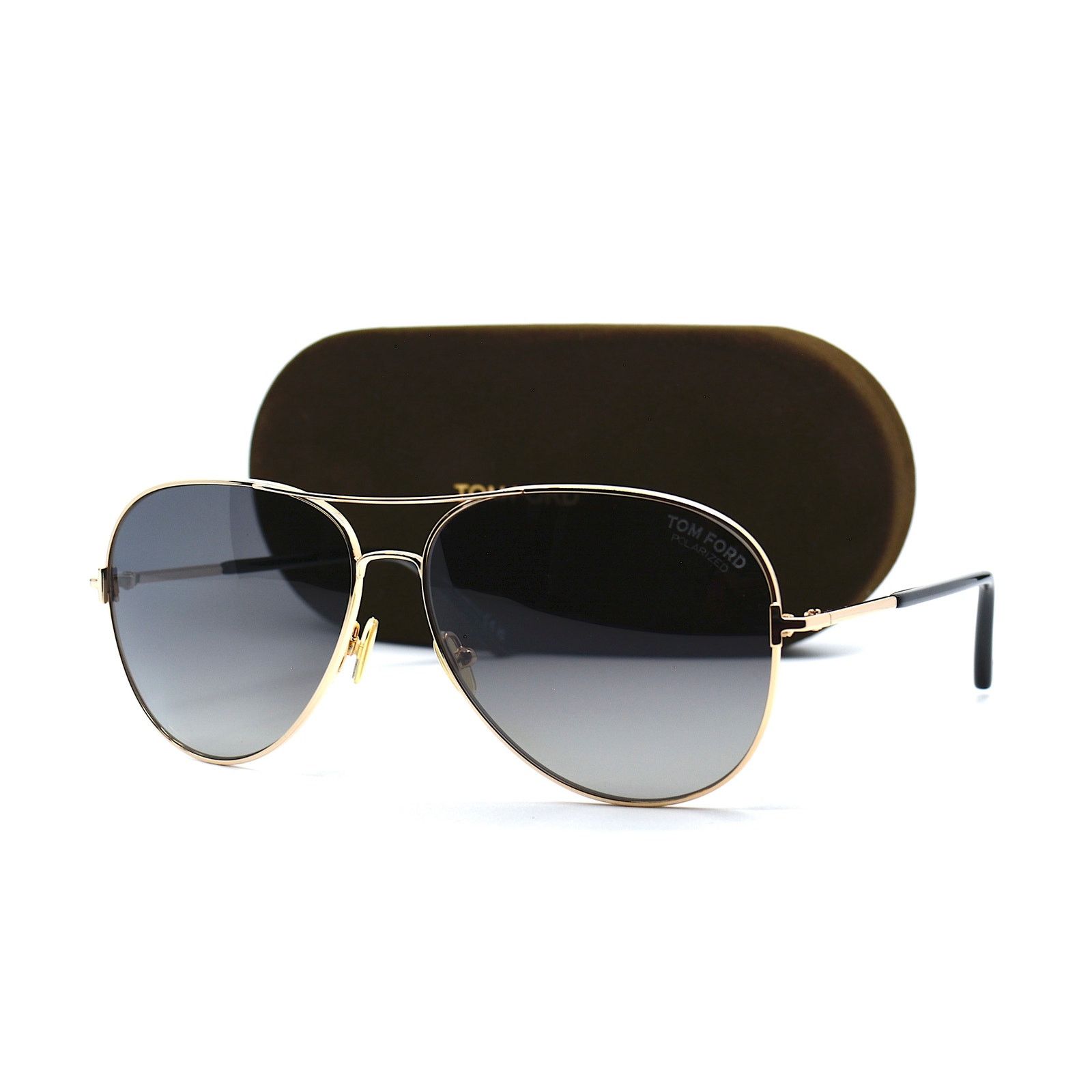 Tom Ford TOM FORD TF823/S 28D CLARK GOLD GREY POLARIZED SUNGLASSES Size ONE SIZE - 13 Thumbnail