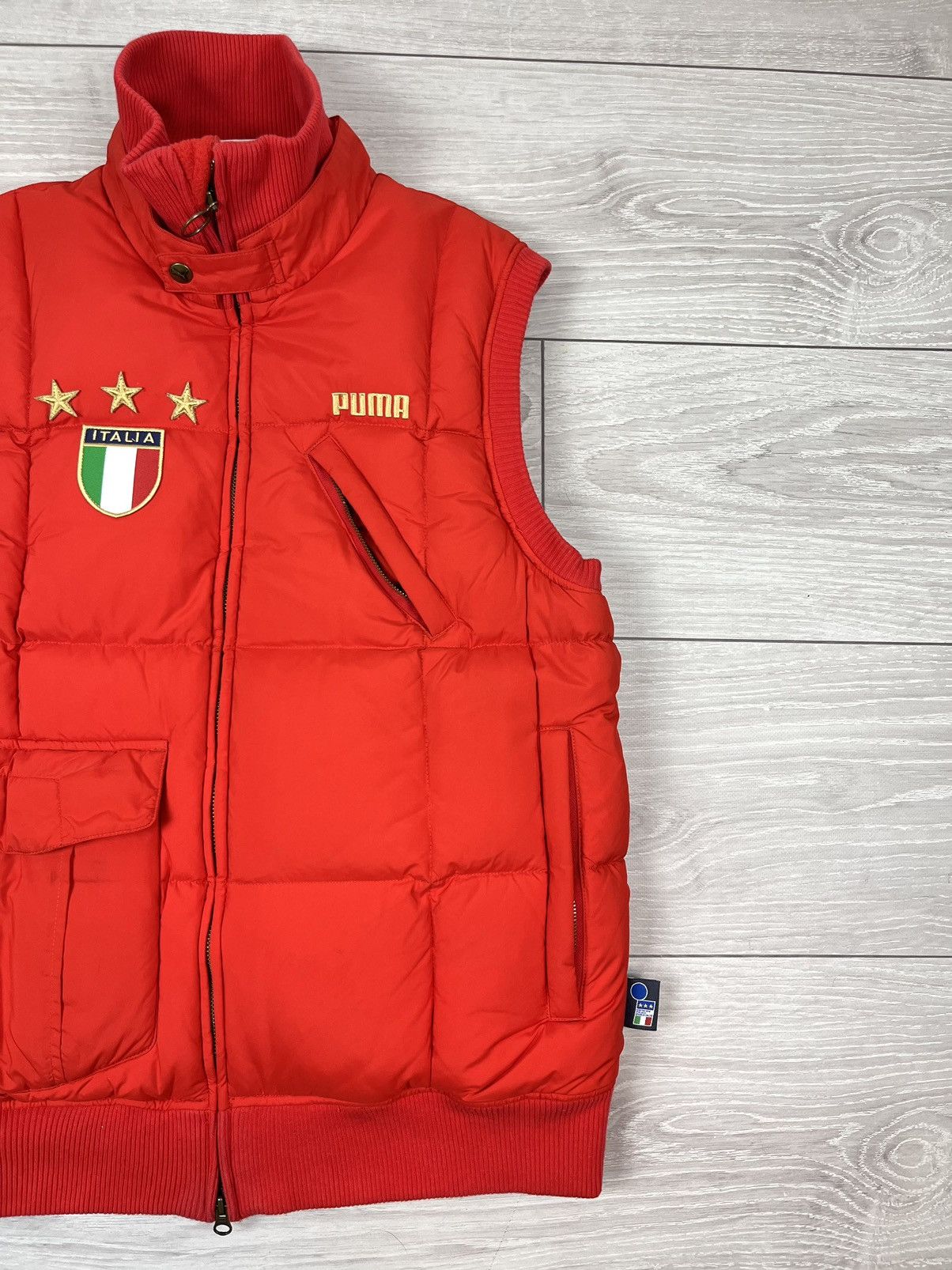 Puma Puma Italia 2002 Red Soccer Team Puffer Vest Jacket Size US M / EU 48-50 / 2 - 4 Thumbnail