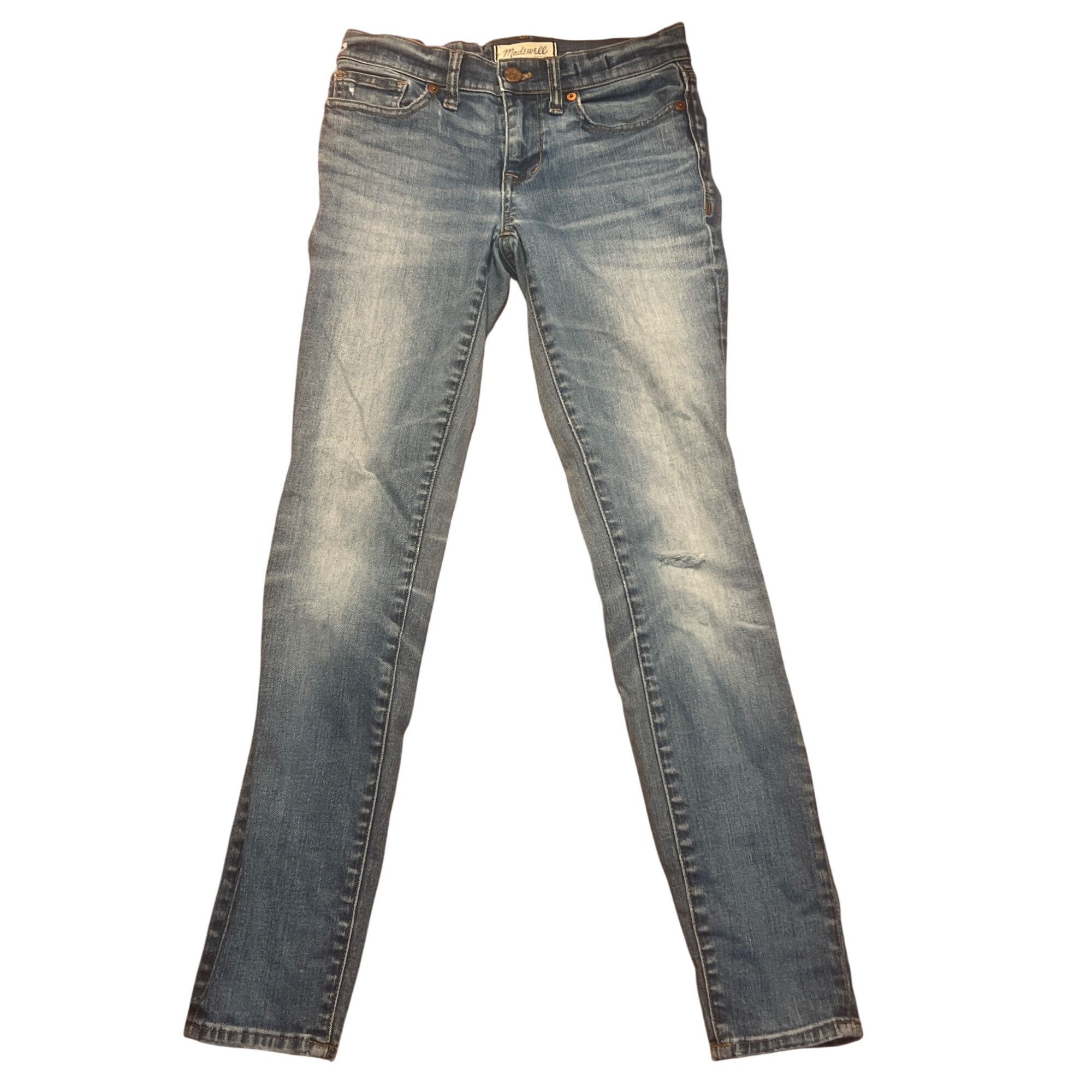 Madewell Madewell Womens Distressed Skinny Skinny Jeans Light Blue Wa Size 42" / US 20 - 1 Thumbnail
