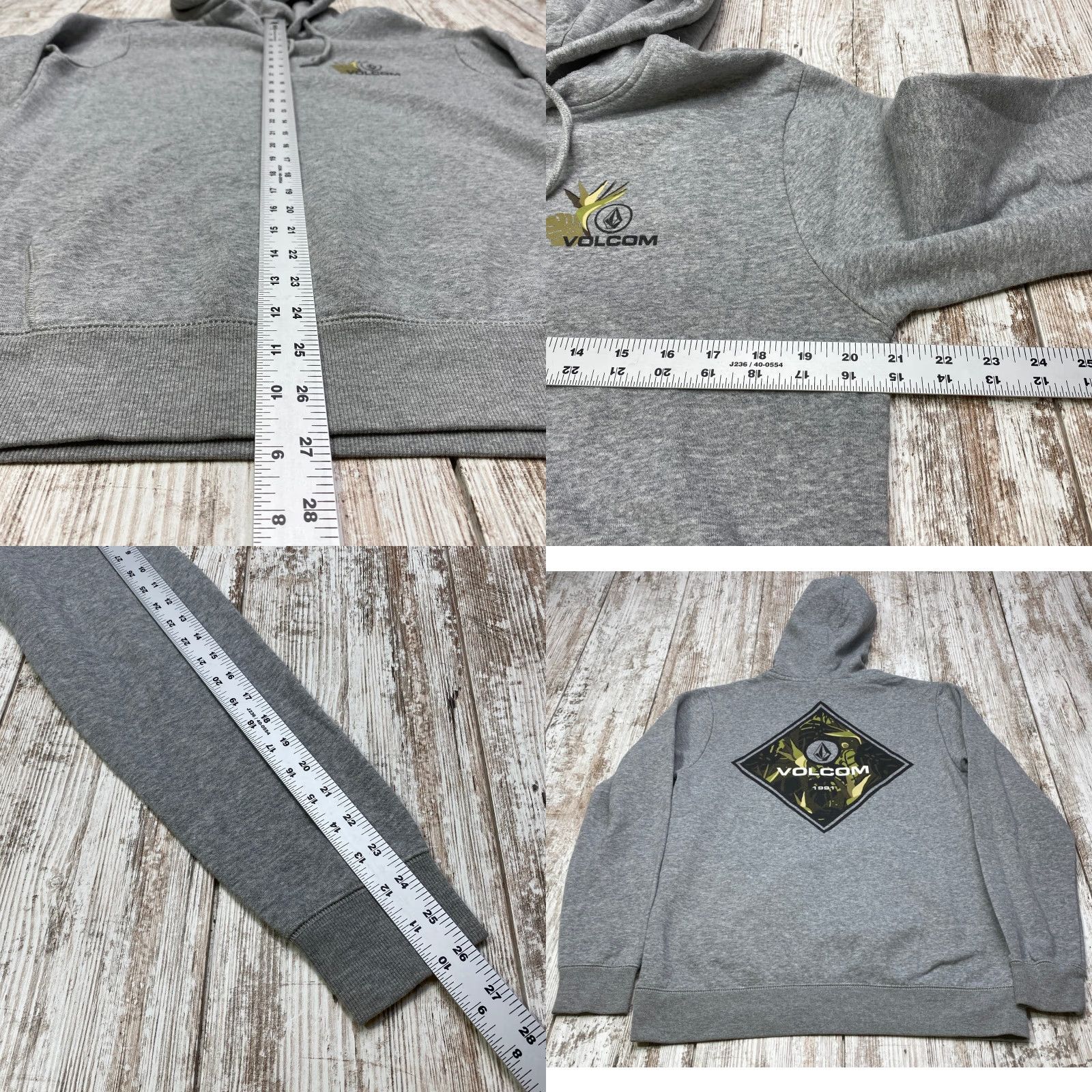 Volcom Volcom Hoodie Mens Medium Gray Fleece Pullover Pocket Drawstring Skate 7513 Size US M / EU 48-50 / 2 - 8 Thumbnail