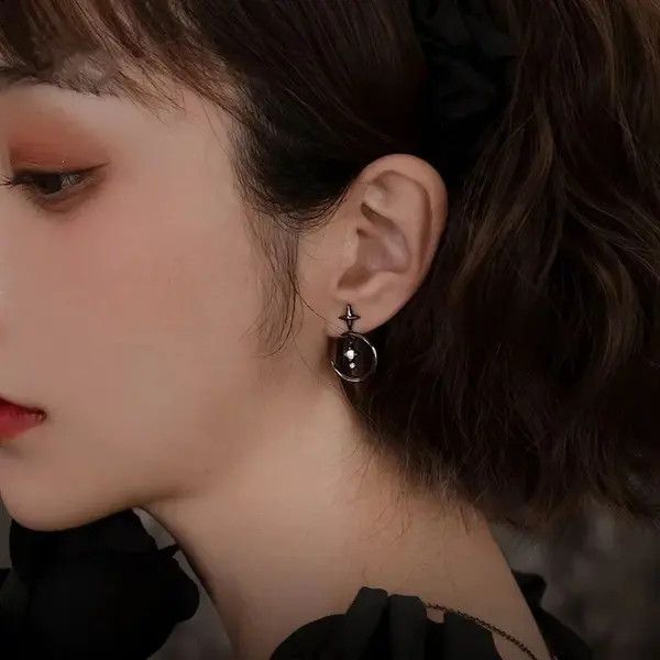 Japanese Brand × Vintage Needle Crystal Earrings Moon Size ONE SIZE - 3 Thumbnail