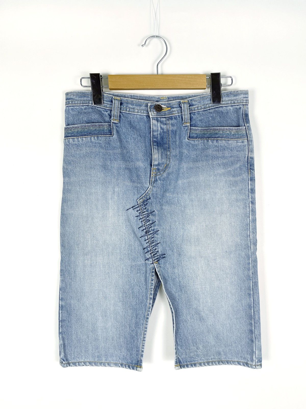 Hysteric Glamour Early 2000s HYSTERIC GLAMOUR Reconstructed Denim Skirt Size 28" / US 6 / IT 42 - 3 Thumbnail