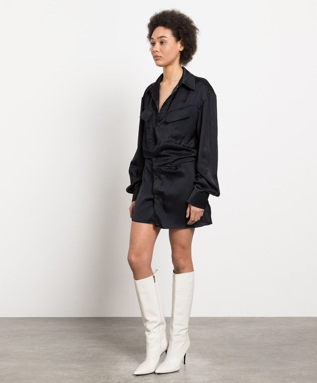 Off-White o1y1225 Solid Color Shirt in Black Size S / US 4 / IT 40 - 2 Thumbnail
