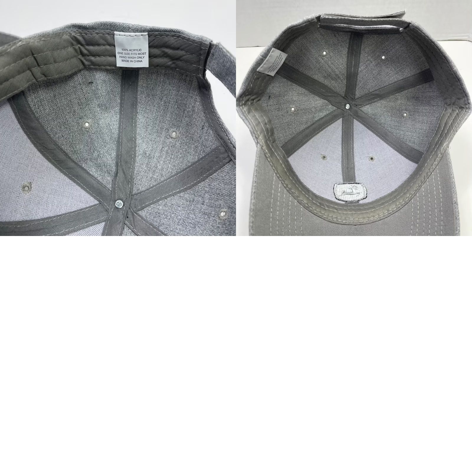 John Deere John Deere Baseball Hat Gray Strapback Hutson Dealership Family Farming Hat Mens One Size Adjustable Cap Size ONE SIZE - 8 Thumbnail